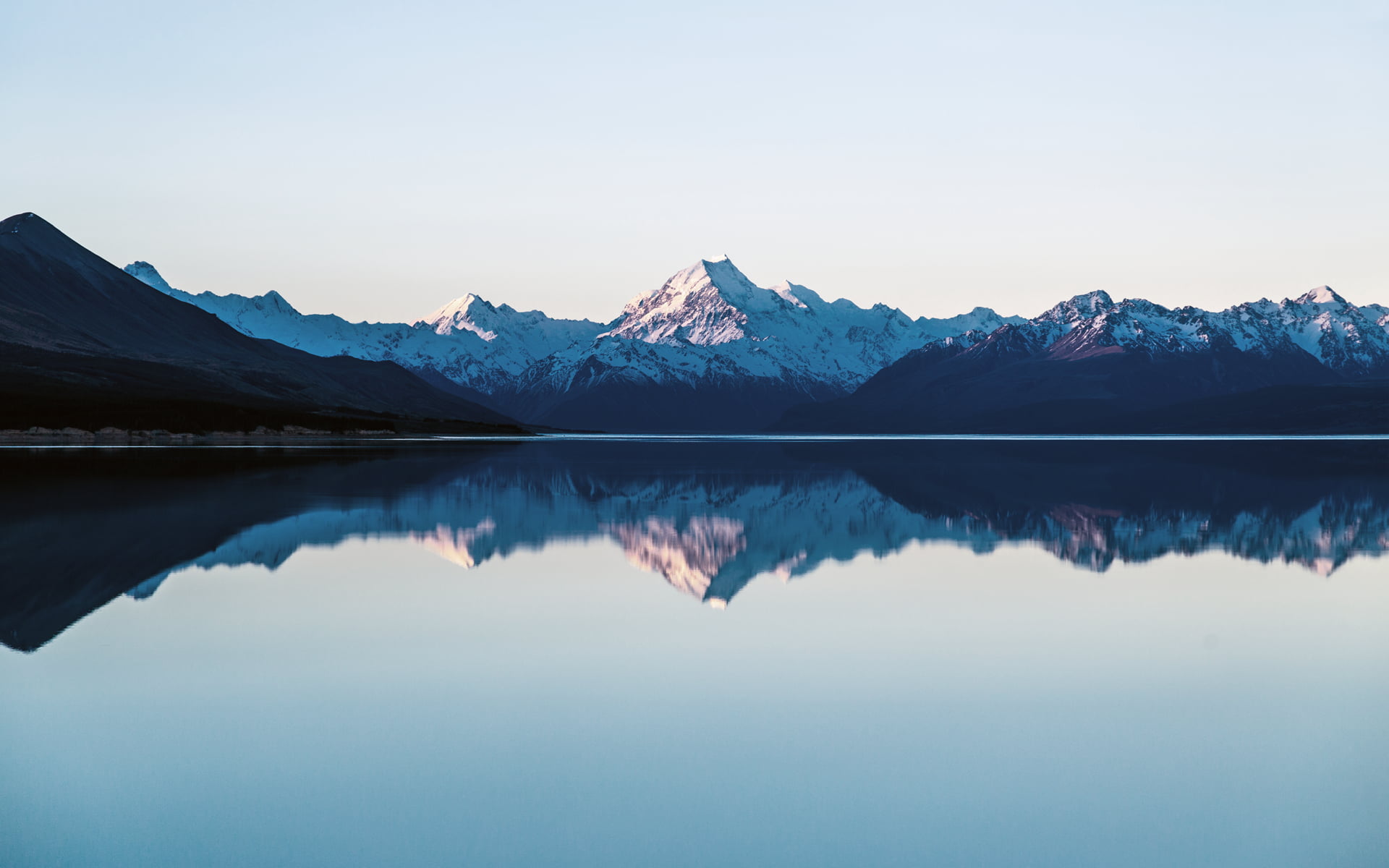 copy space, lake, landscape, scenics - nature, snowcapped mountain, 1080P, clear sky, water, no people, cold temperature, beauty in nature, reflection, HD Wallpaper