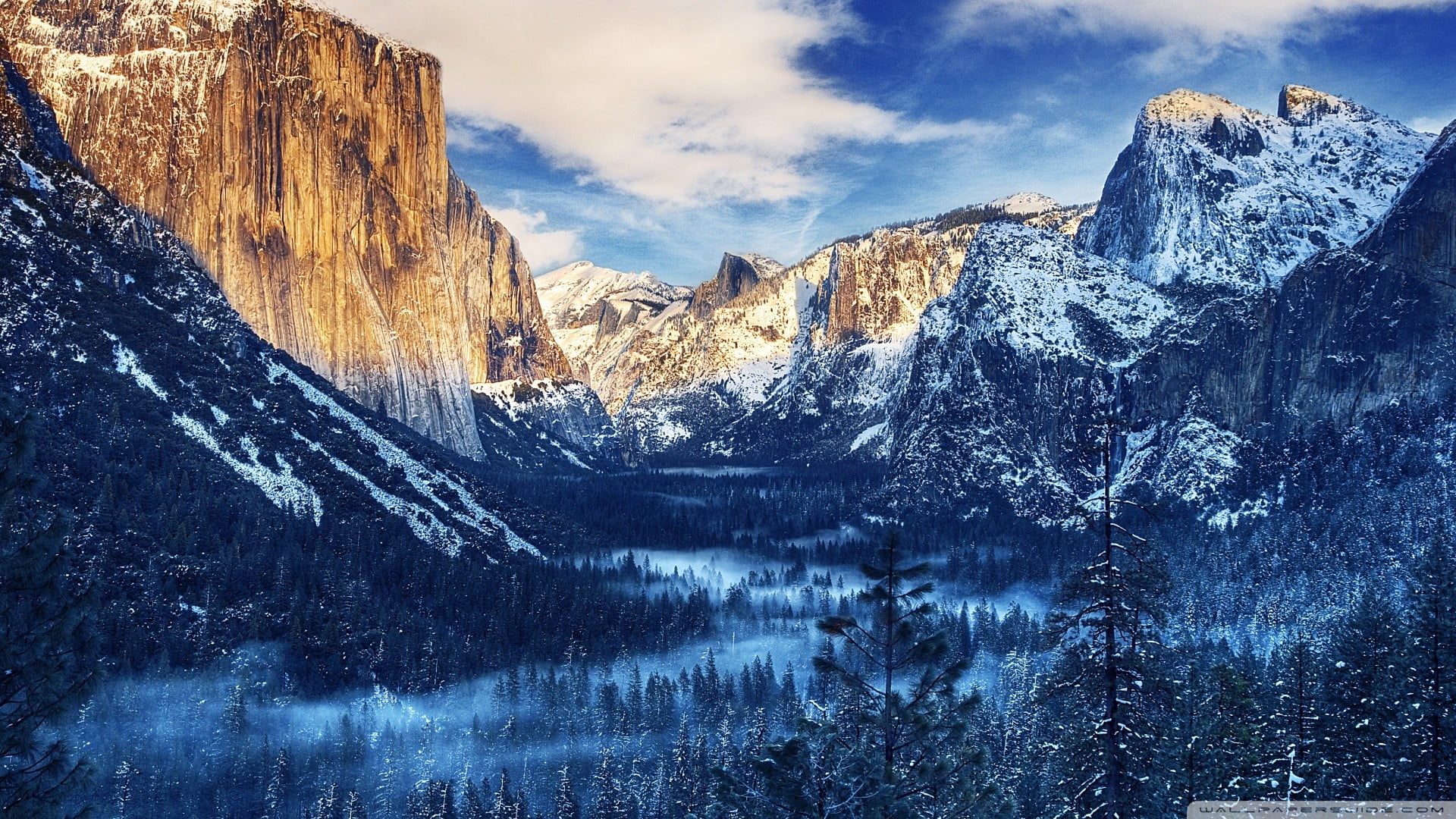 non-urban scene, idyllic, tree, cold temperature, snowcapped mountain, outdoors, cloud - sky, capped, mountain range, mountain peak, sky, tranquility, scenics - nature, HD Wallpaper