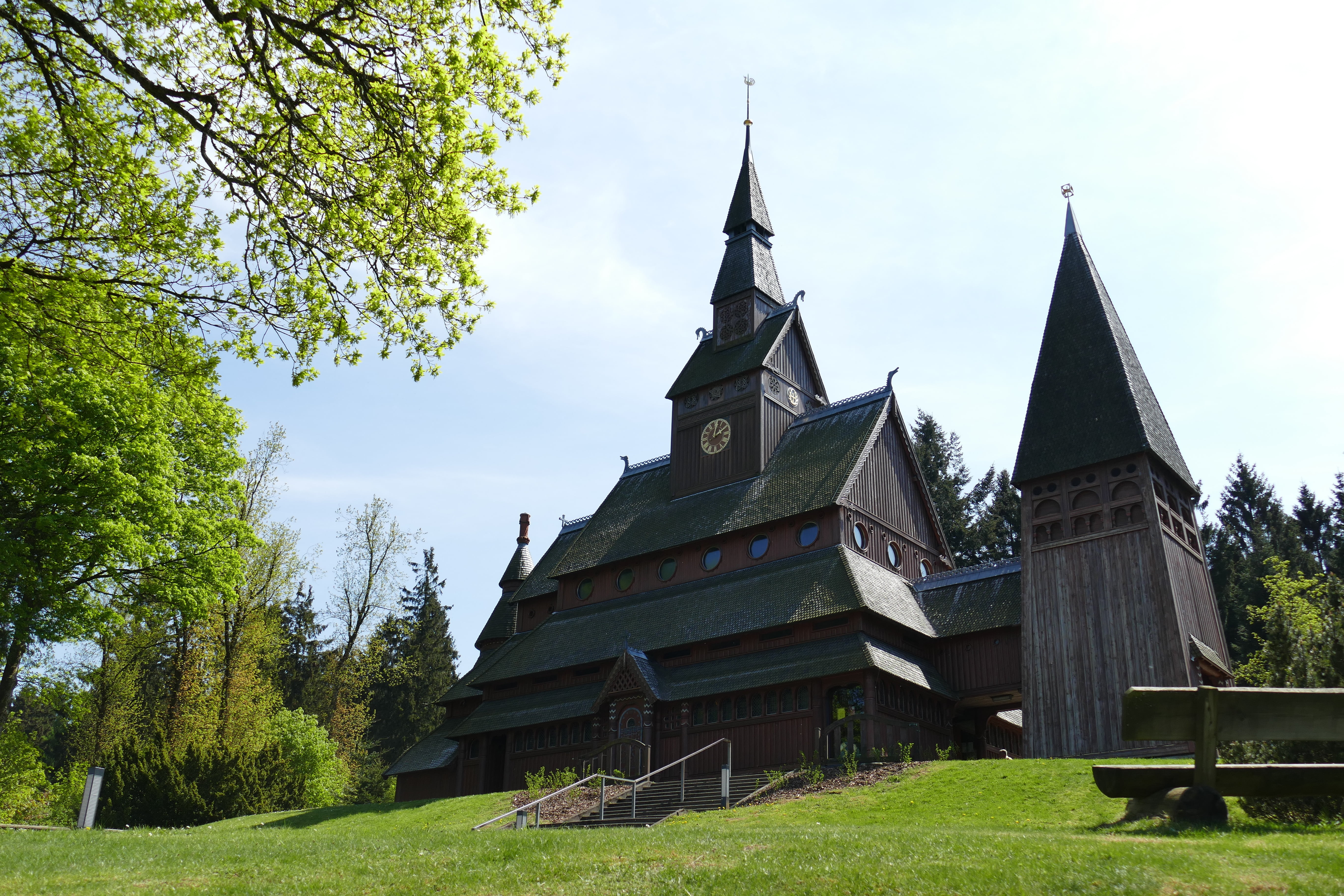 nature, place of worship, sky, tree, plant, spire, day, beautiful, goslar-hahnenklee, building, belief, architecture, 5K, spirituality, outdoors, no people, HD Wallpaper