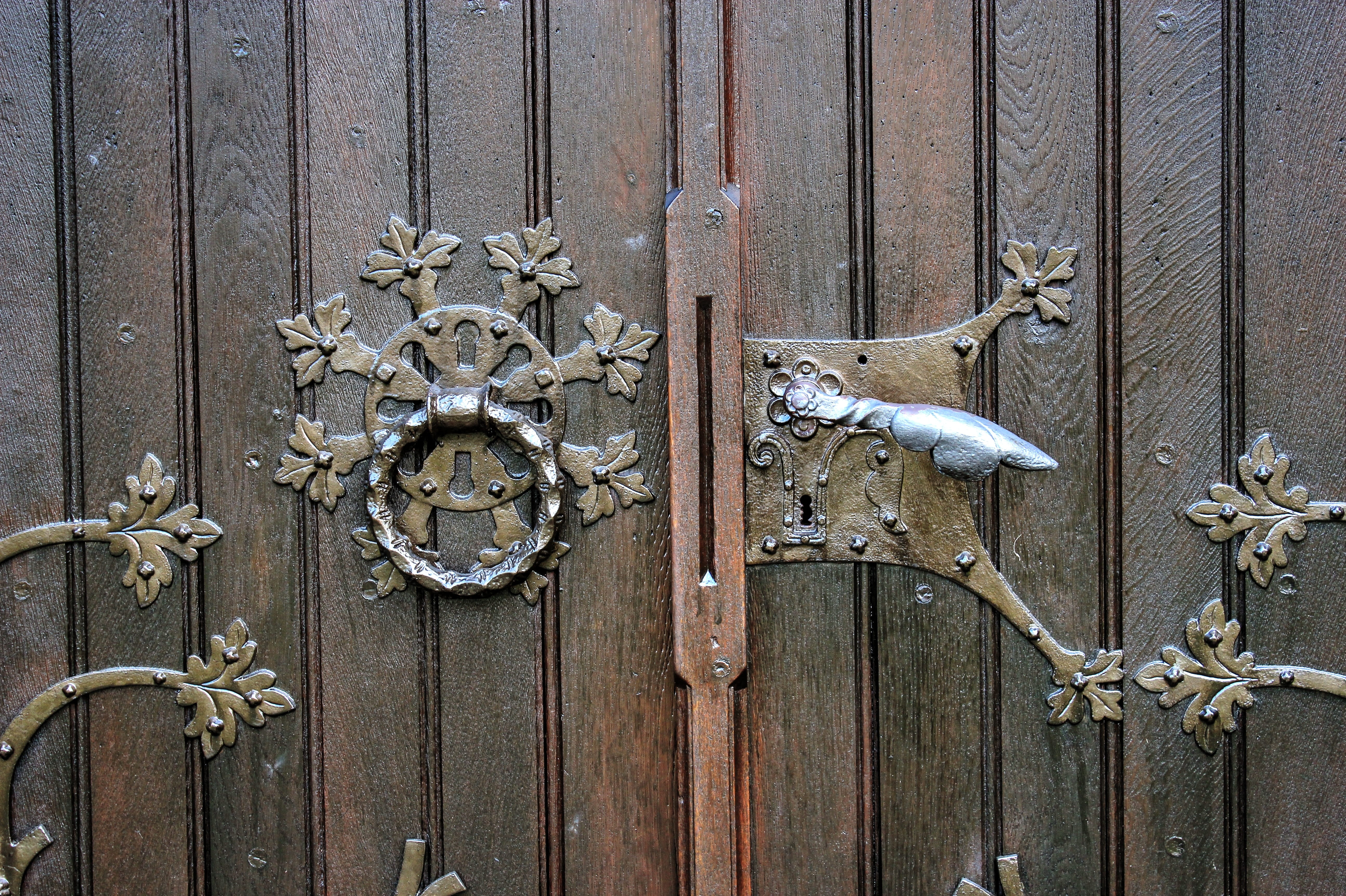 ornate, lock, wall - building feature, used, protection, fittings, old-fashioned, 5K, animal skull, architecture, bone, close-up, no people, metal, safety, HD Wallpaper