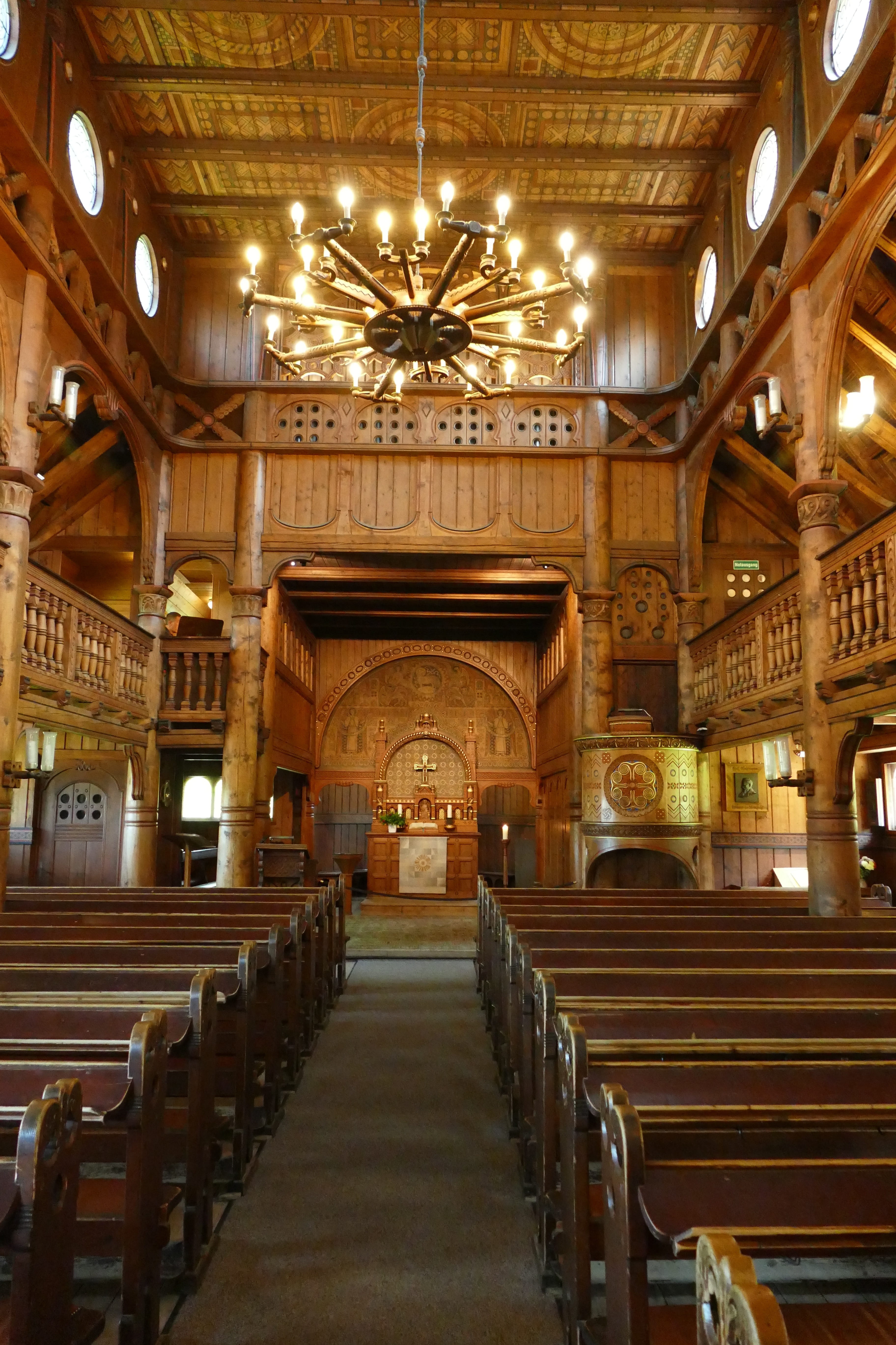ornate, benches, luxury, wood - material, indoors, in a row, Stave Church, 5K, history, built structure, belief, ceiling, seat, carved, place of worship, Phone HD Wallpaper