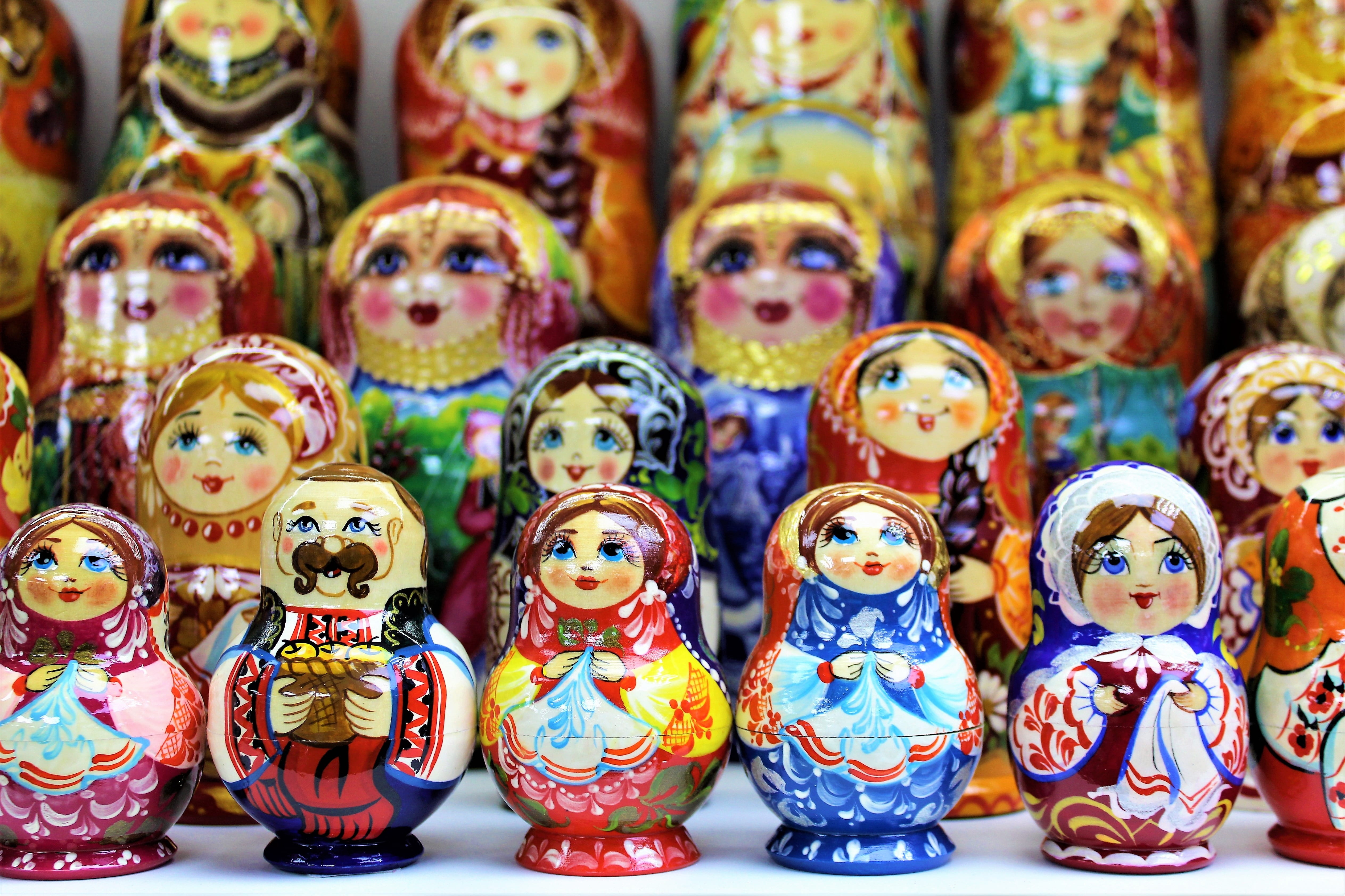 retail, traditionally, antique, kiev, handmade, choice, decoration, in a row, dolls, color, gift, decorated, market, collection, assorted, souvenir, figurine, HD Wallpaper