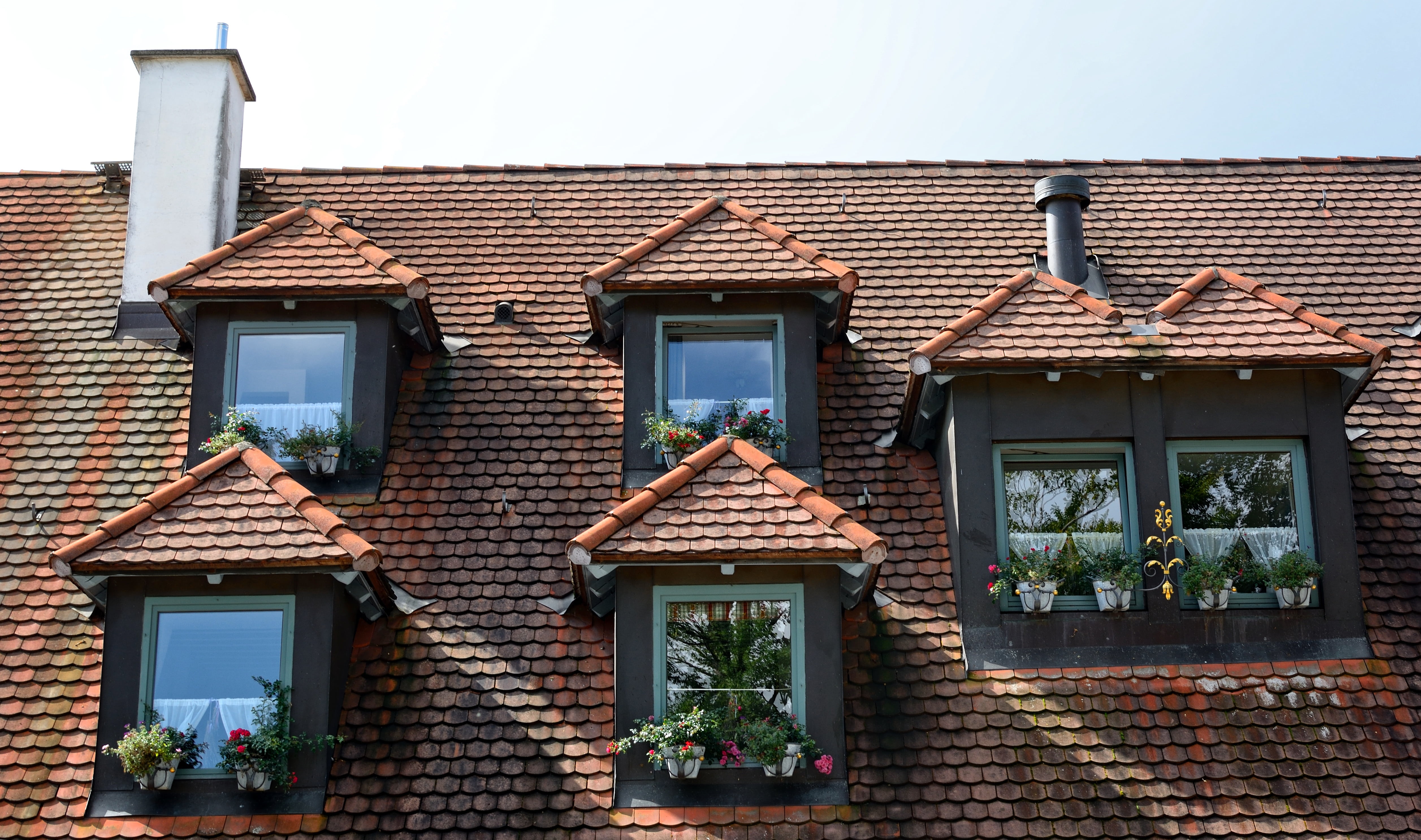 roof, tile, built structure, building exterior, window, decoration, house, stylish, decorative, dormer, home, building, entrance, day, expansion, residential district, HD Wallpaper