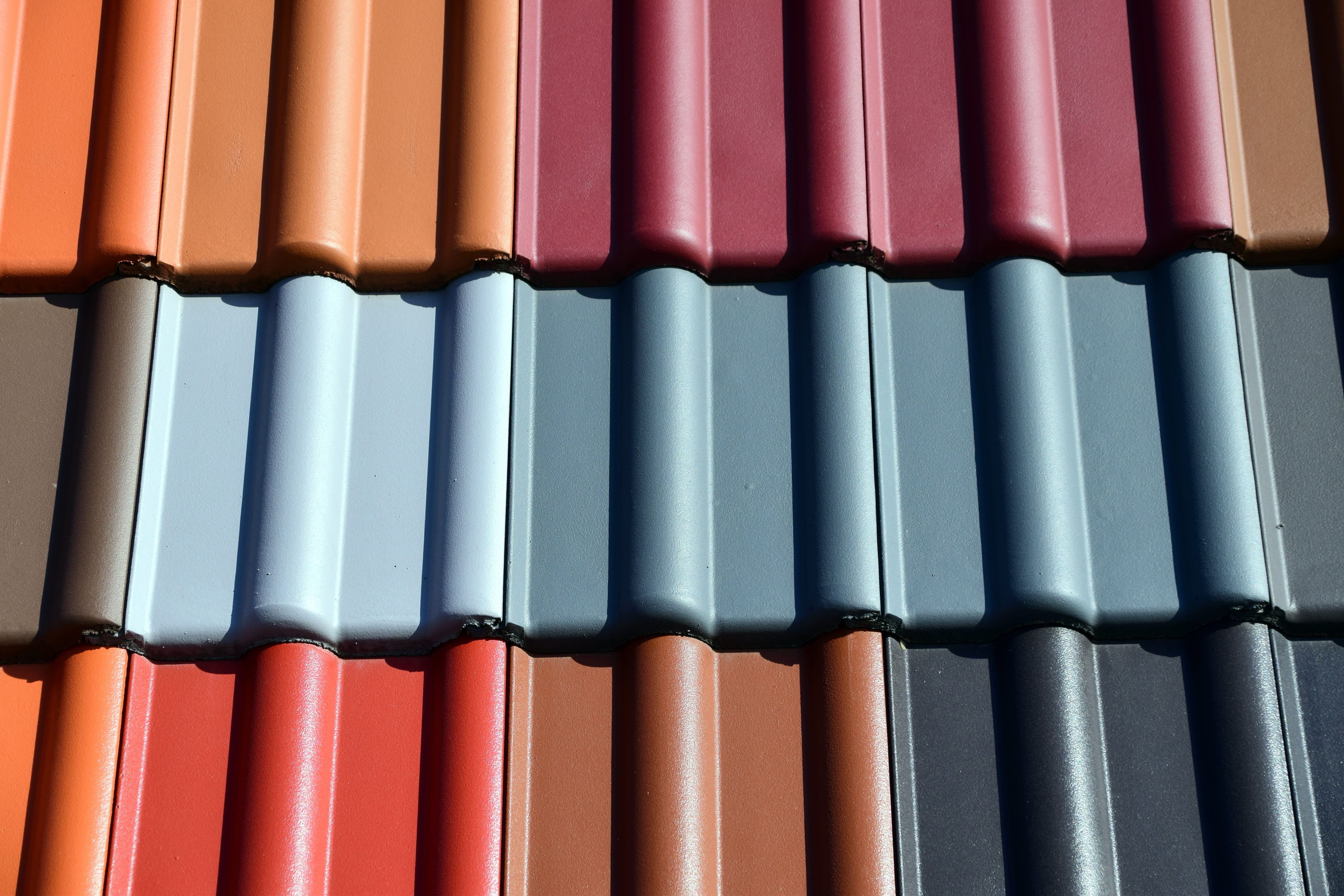 day, no people, high angle view, colorful, shingle, background, assorted, Roof, variation, full frame, large group of objects, roof, color, 5K, close-up, HD Wallpaper