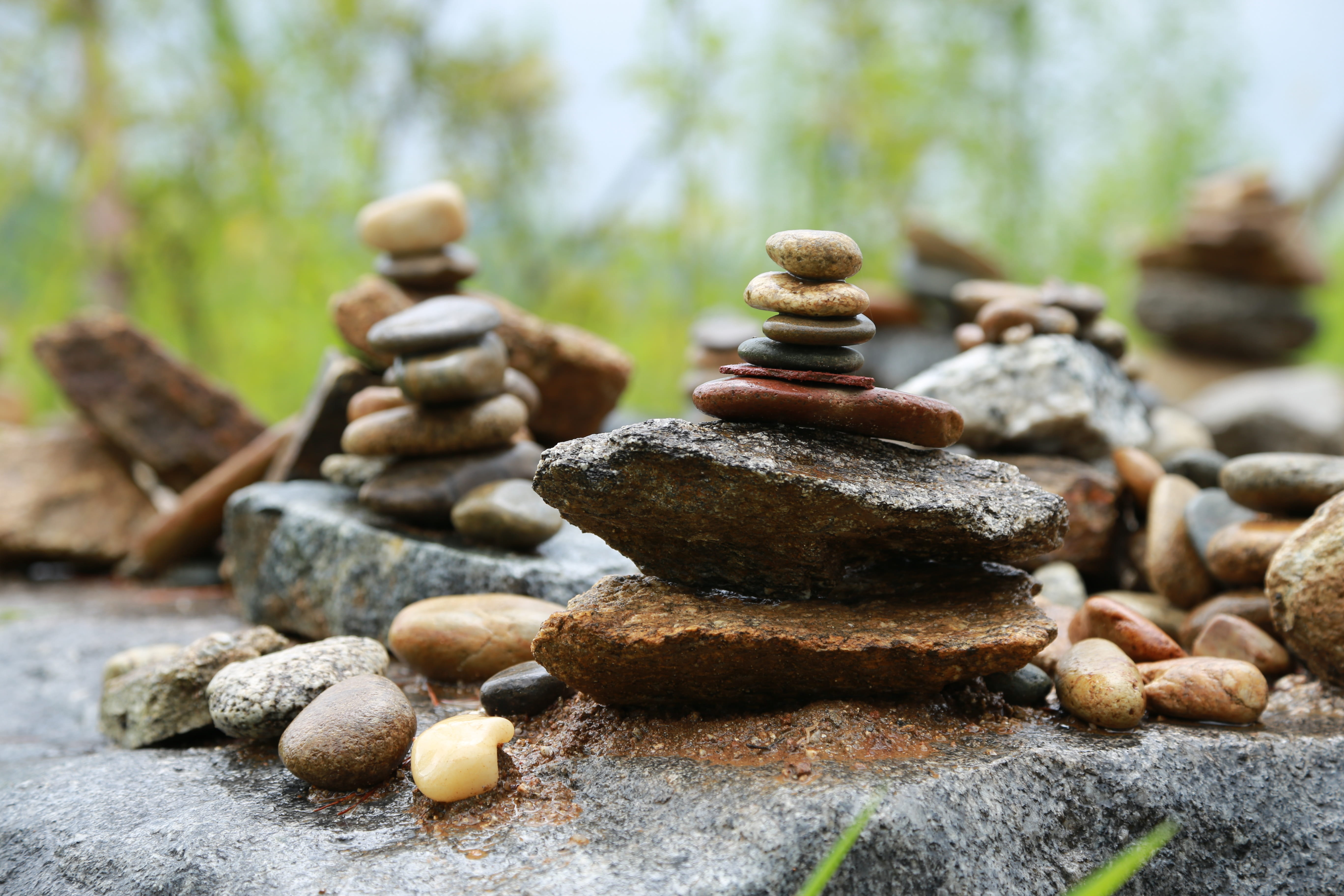beauty in nature, stone - object, rock - object, rock, 5K, shingle, no people, balance, close-up, pebble, focus on foreground, large group of objects, HD Wallpaper