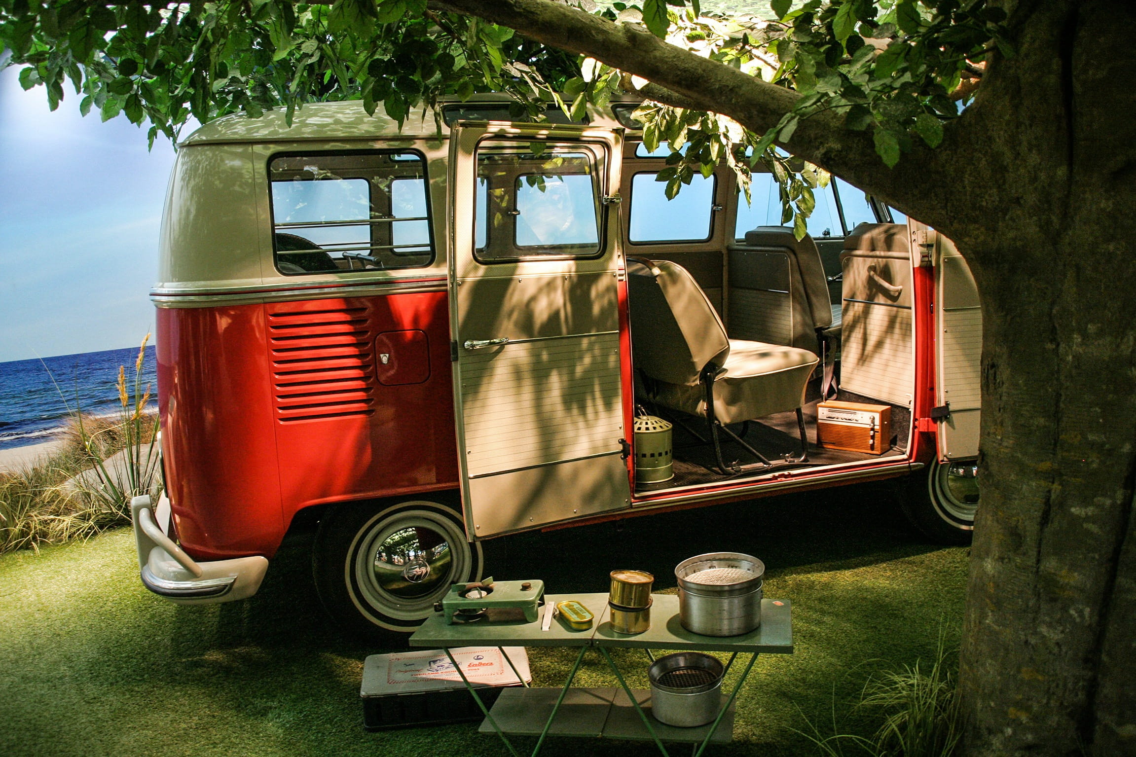 stationary, outdoors, travel, vehicle trailer, nature, 1080P, vintage car exhibition, transportation, day, land, plant, sky, wheel, vintage, car, mode of transport, HD Wallpaper