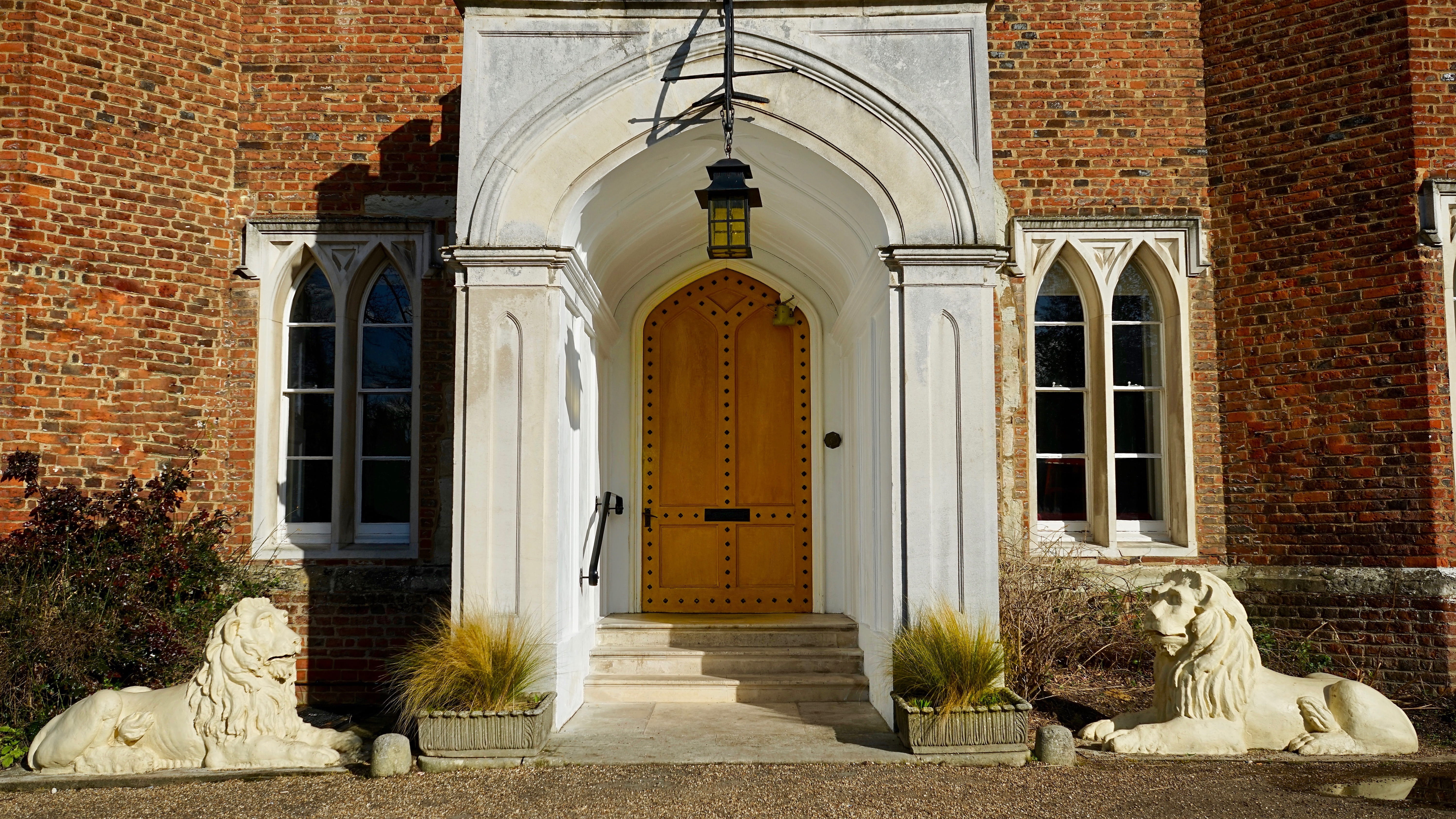 home, religion, door, facade, ancient, building exterior, brown, brick, building, wall, 5K, staircase, wood, classic, front, place of worship, architectural column, HD Wallpaper