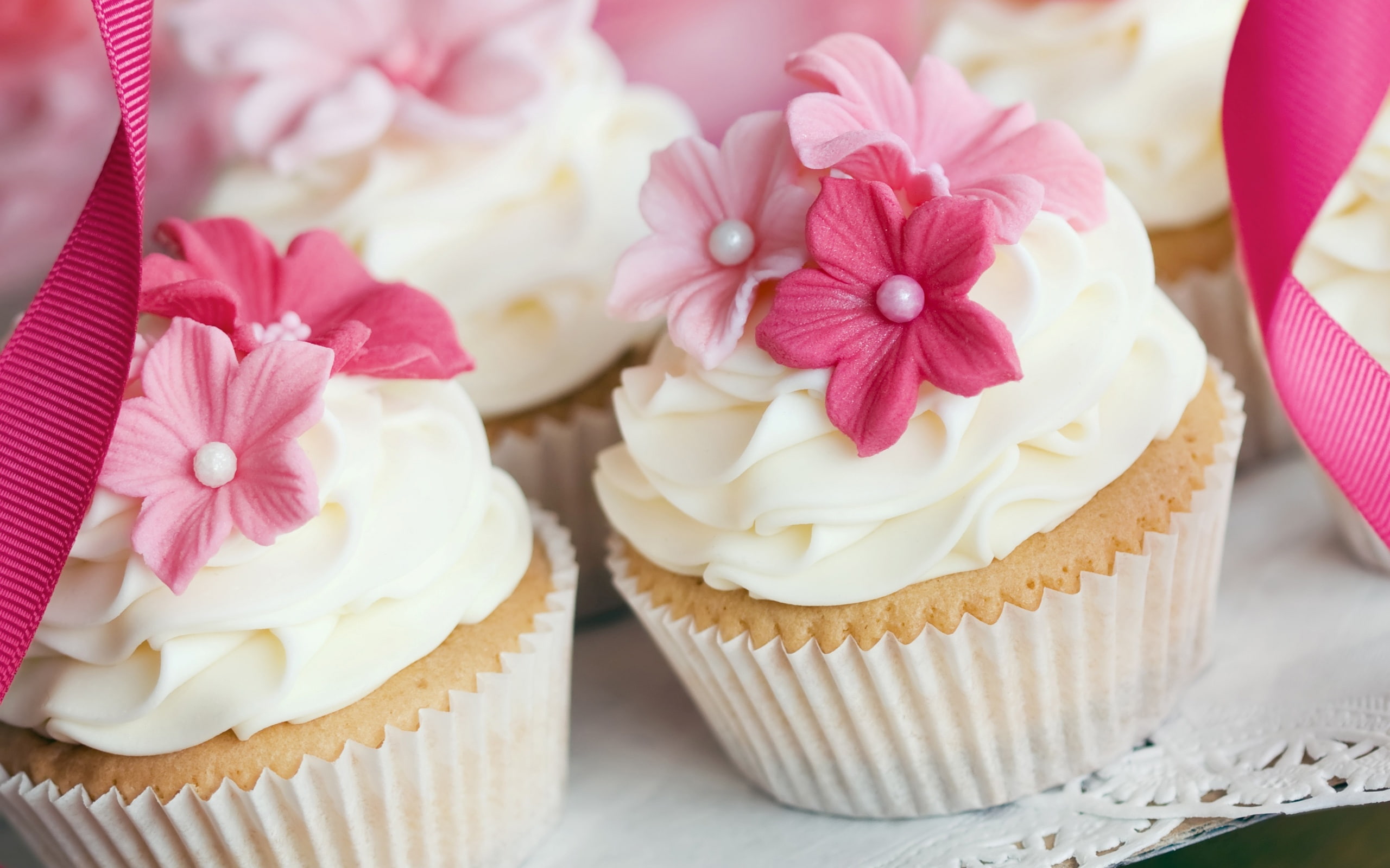 Cream, Craft, Dessert, Cake, Carved, Delicate, Flowers, 2K, HD Wallpaper