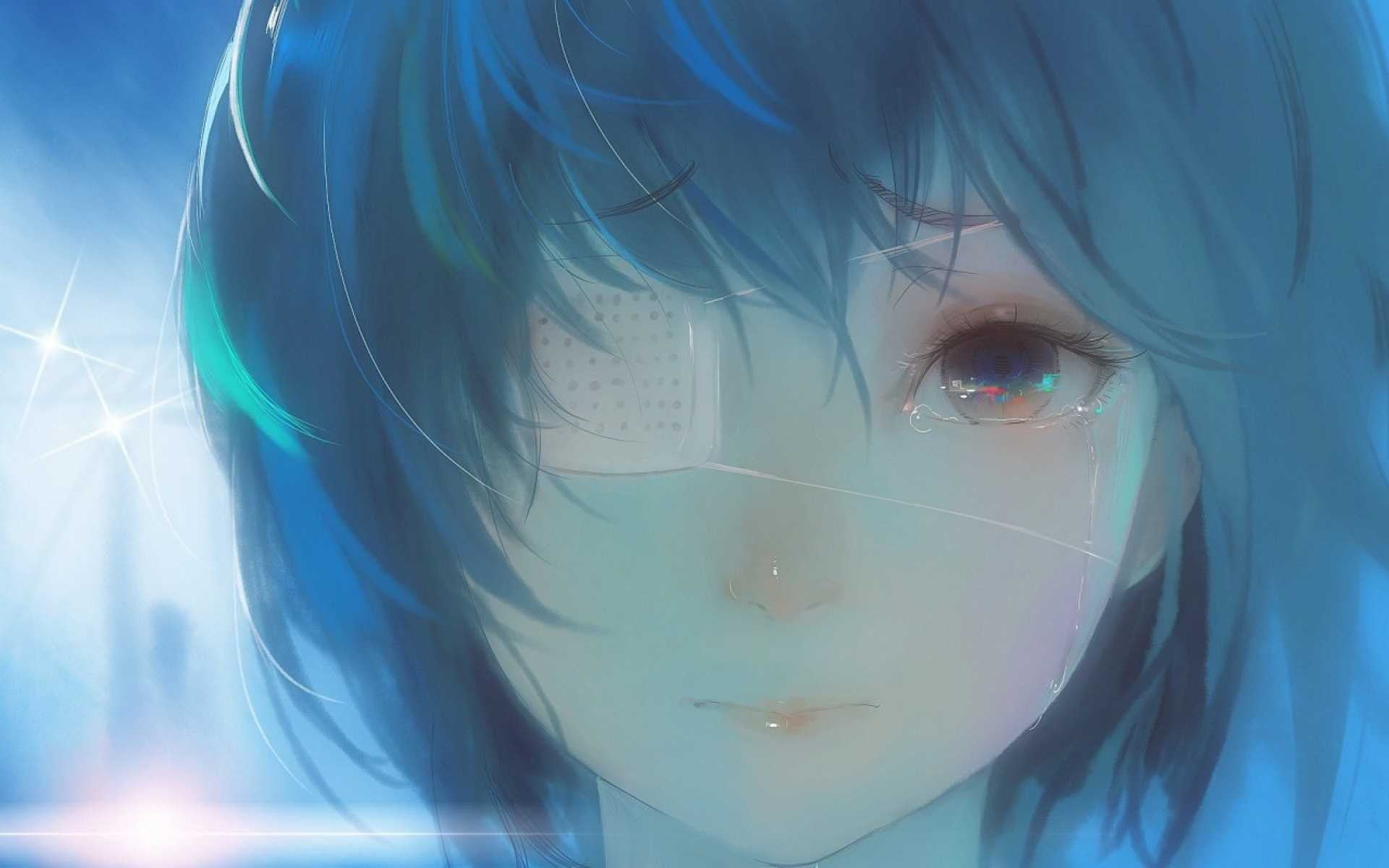 one person, misaki, child, mei, 1080P, blue, childhood, beautiful woman, adult, looking at camera, manga, body part, eye, females, front view, headshot, HD Wallpaper