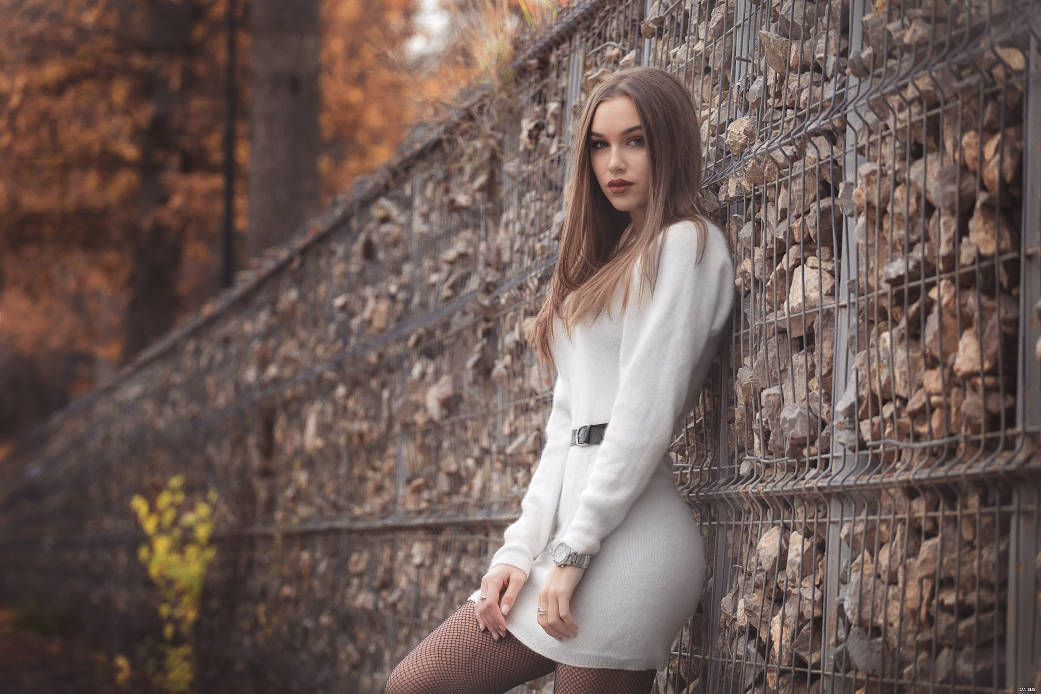 standing, women, beautiful woman, outdoors, portrait, stone wall, fashion, young adult, young women, leisure activity, three quarter length, looking at viewer, HD Wallpaper