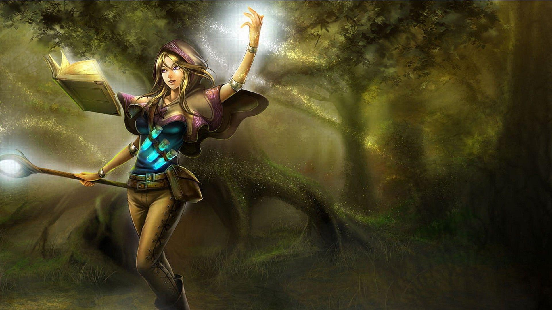 league of legends, purple, brown, poster, games, 1920x1080, league, legends, costume, female, scepter, lux, sorcerer, 1080P, HD Wallpaper