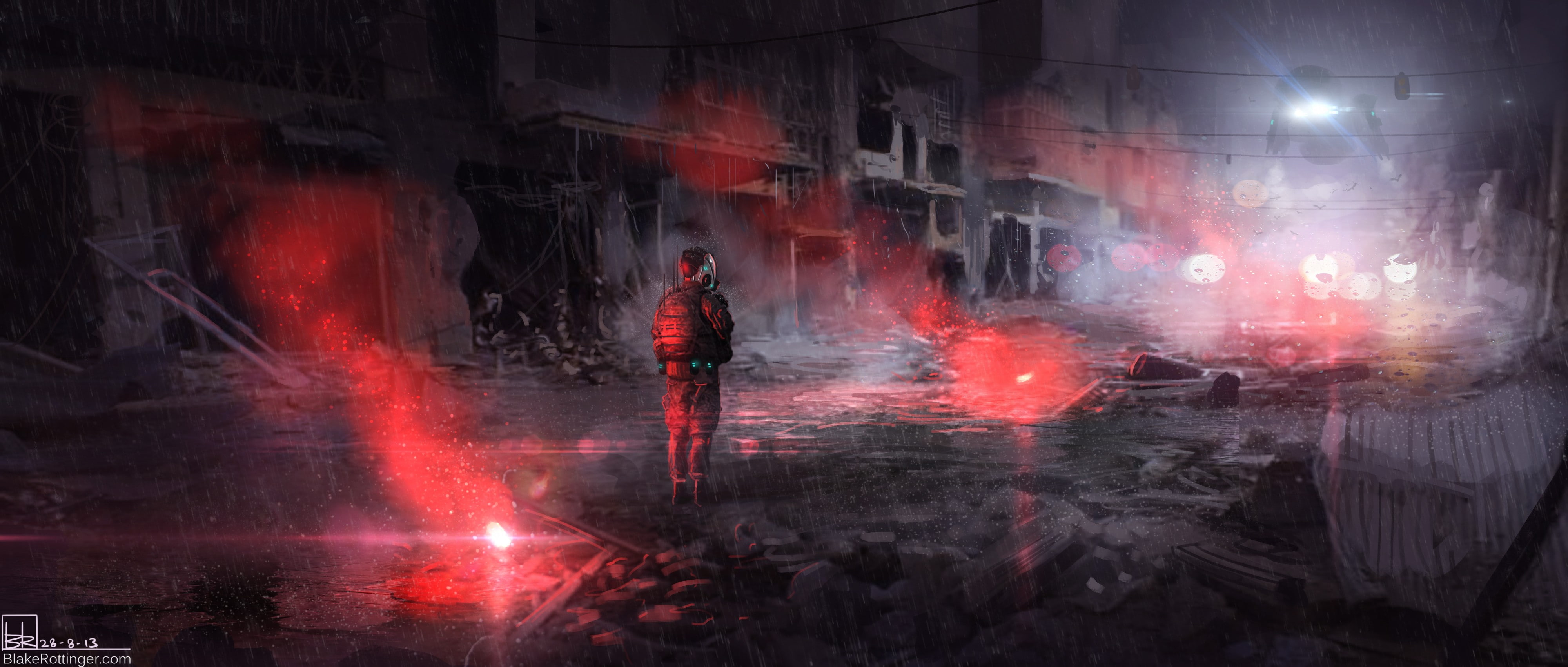 architecture, industry, nature, futuristic, street, city, full length, crowd, spraying, 4K, water, group of people, apocalyptic, smoke - physical structure, HD Wallpaper