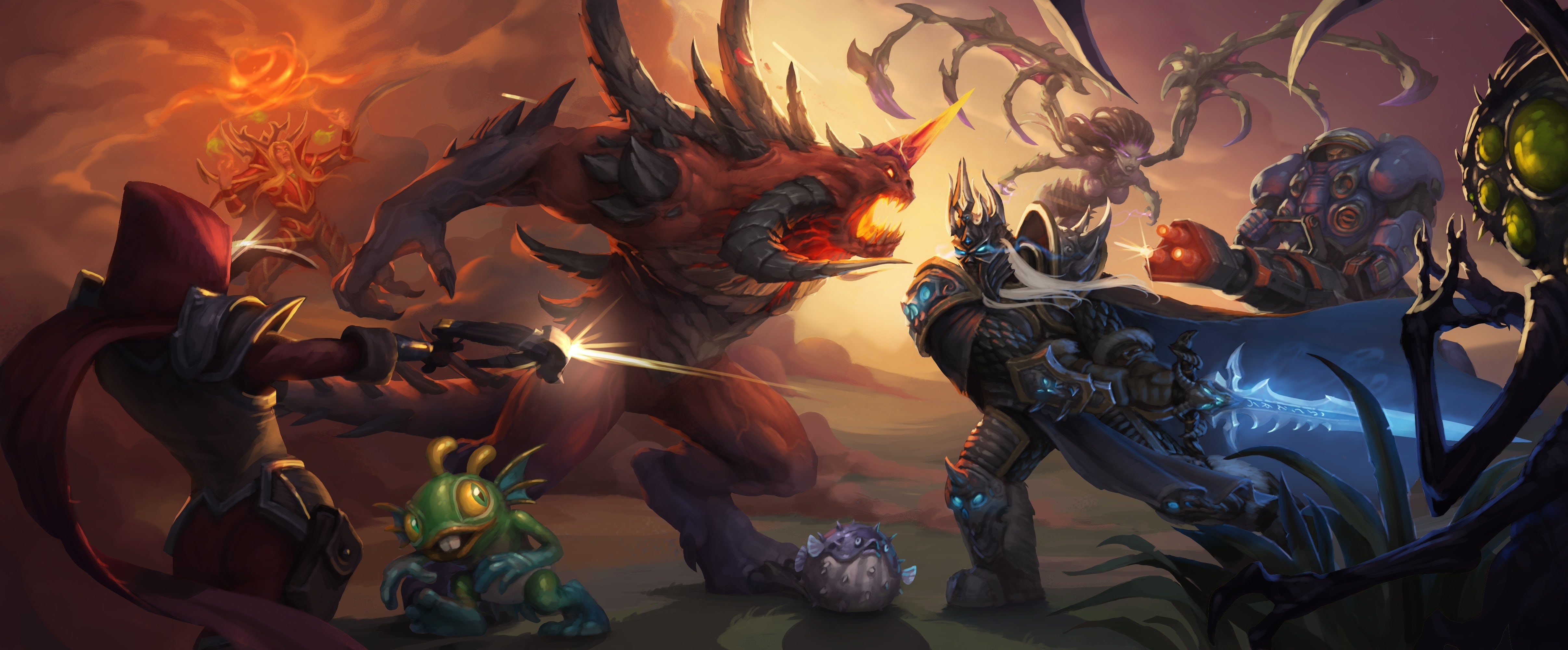 male likeness, representation, carnival - celebration event, heroes of the storm, burning, kaelthas sunstrider, mask, demon - fictional character, arts culture and entertainment, HD Wallpaper