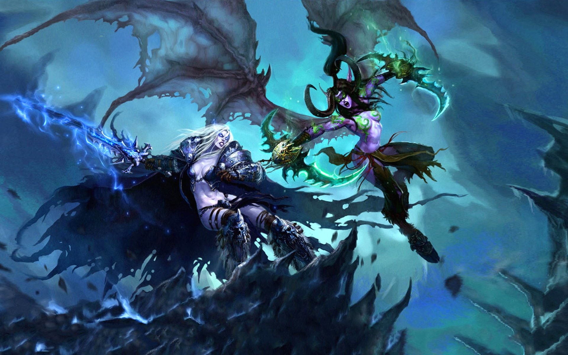 blue, 1080P, Illidan Stormrage, nature, no People, Warcraft, close-up, liquid, backgrounds, reflection, World of Warcraft, water, pattern, color Image, HD Wallpaper