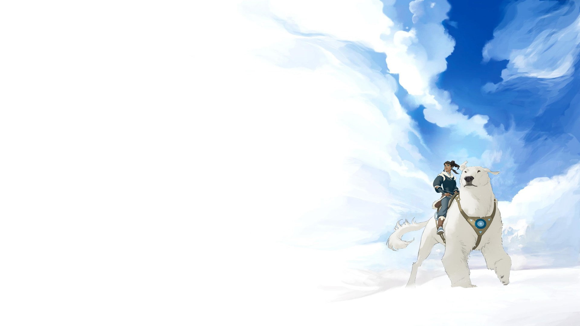 adult, males, white color, adventure, one person, activity, copy space, mid adult, sky, 1080P, standing, scenics - nature, day, men, outdoors, the legend of korra korra naga avatar the last airbender anime, HD Wallpaper