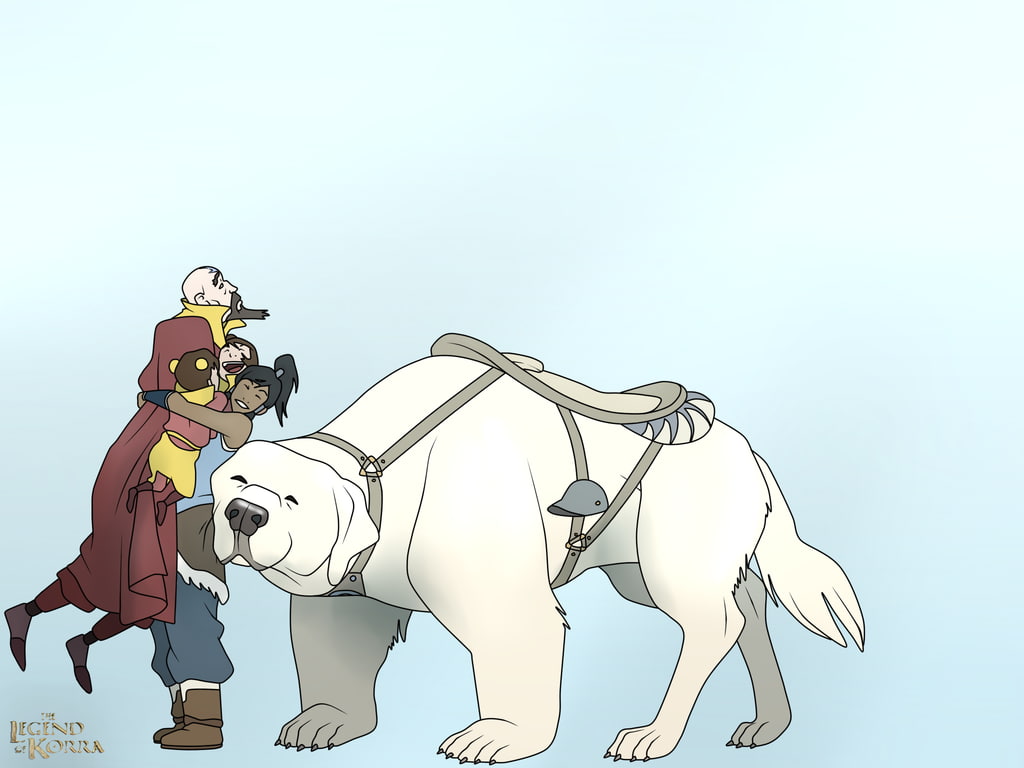 Jinora, Naga (character), Ikki, 480P, Korra, The Legend of Korra, Tenzin, HD Wallpaper