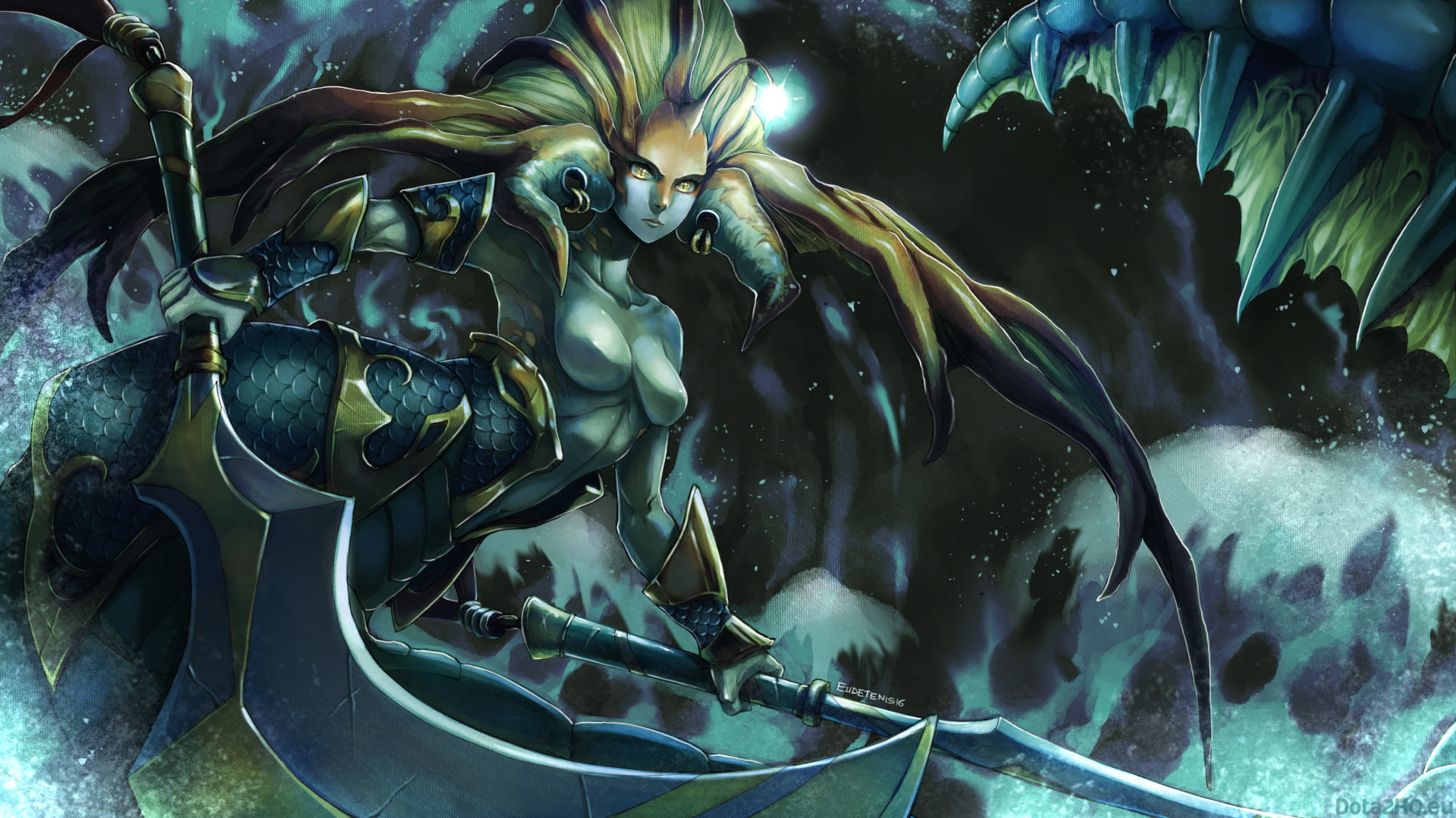 desktop, art, gallery, siren, naga, hd, 1080P, dota, HD Wallpaper