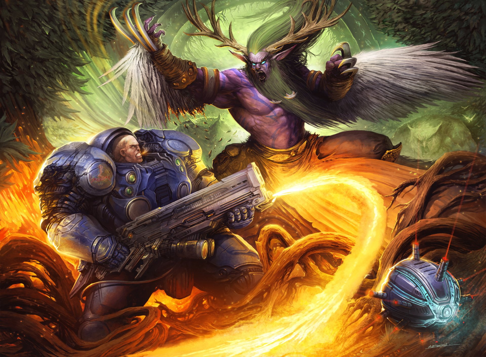 Tychus Findlay, 1080P, Video Game, Heroes of the Storm, Malfurion Stormrage, HD Wallpaper