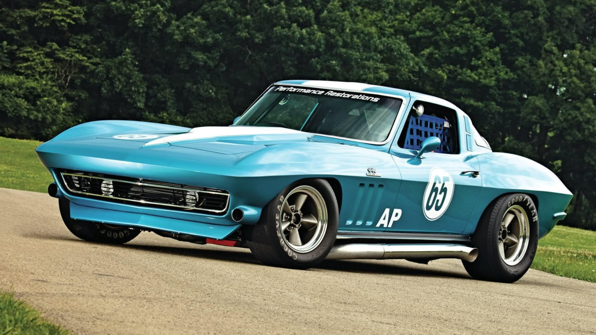 cars, 1080P, classic, blue, racer, bowtie, vette, HD Wallpaper