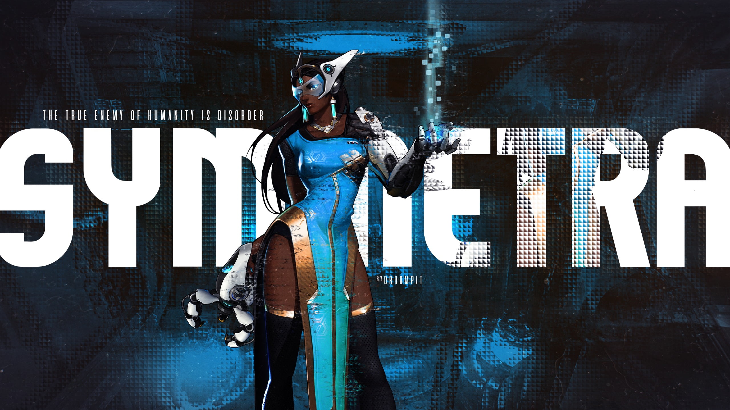 Overwatch, water, one person, Symmetra (Overwatch), day, illustration, digital composite, symetra, art and craft, casual clothing, wall - building feature, HD Wallpaper