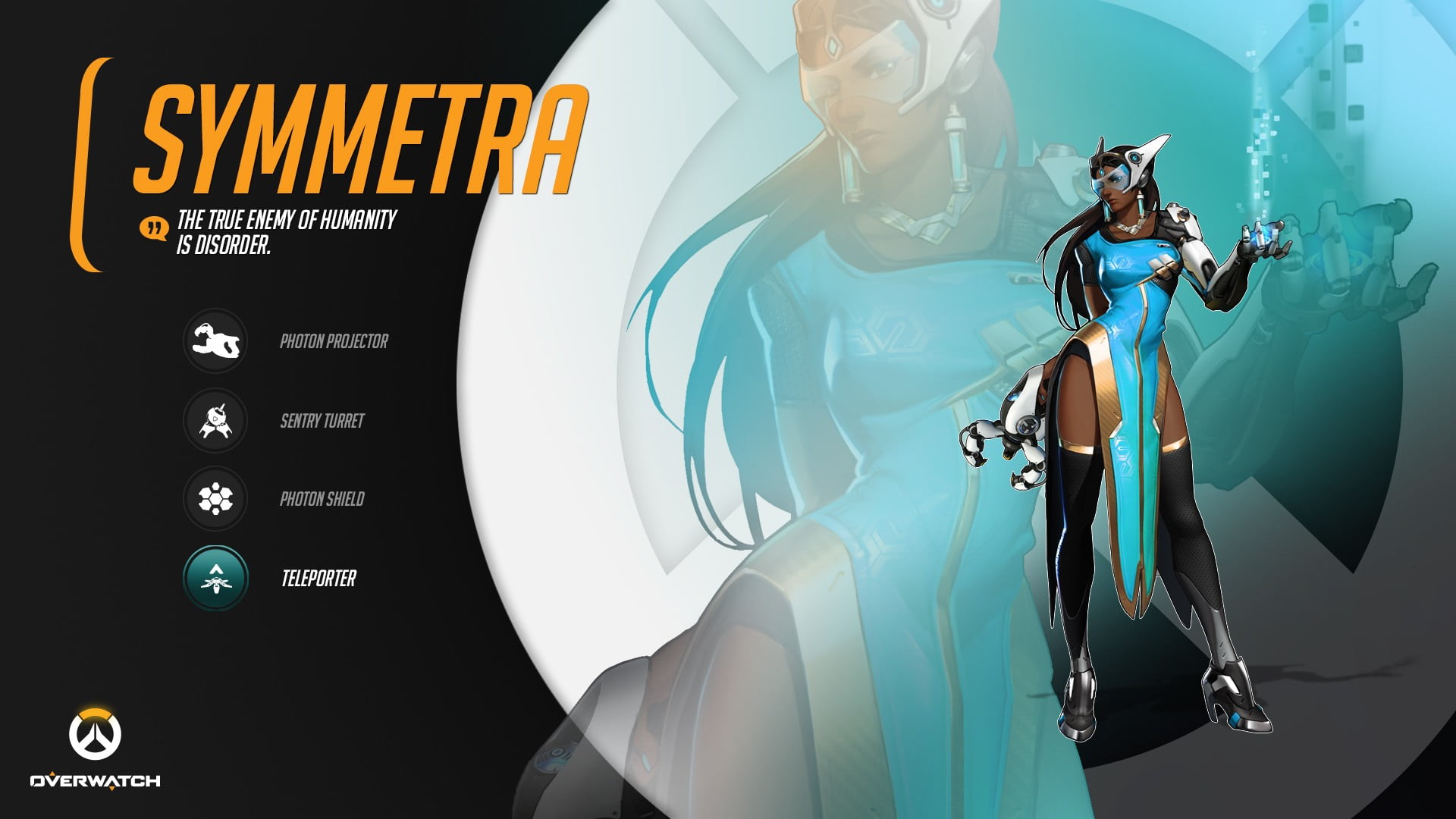 device screen, text, hips, Indian, illuminated, connection, symmetra, human representation, number, computer, dark hair, standing, video games, Blizzard Entertainment, HD Wallpaper