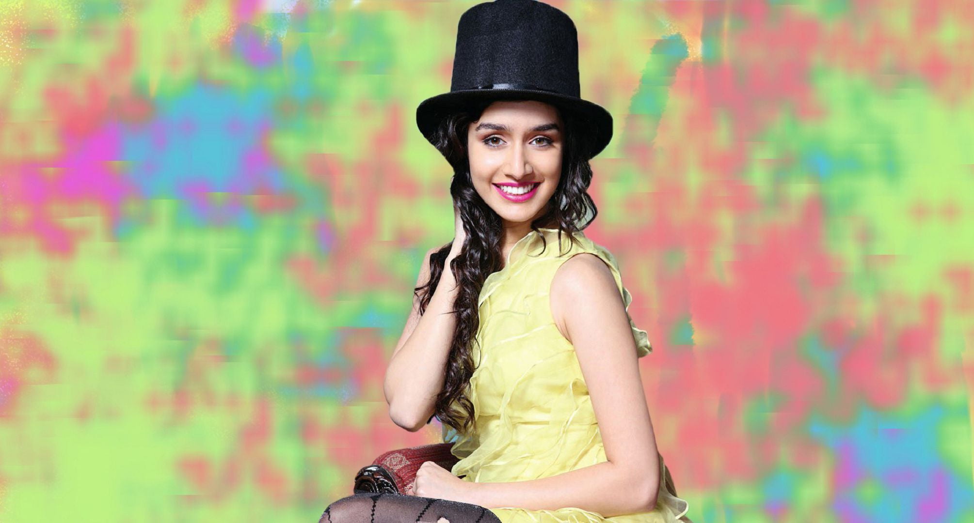Top Hat, 1080P, Yellow Dress, Actress, Model, Actresses, Shraddha Kapoor, HD Wallpaper