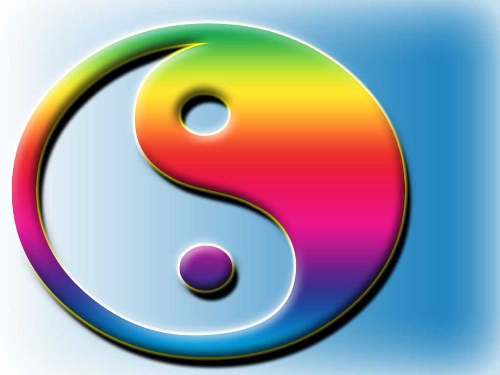 coloured, 480P, art, Abstract, ying, yang, hd, HD Wallpaper