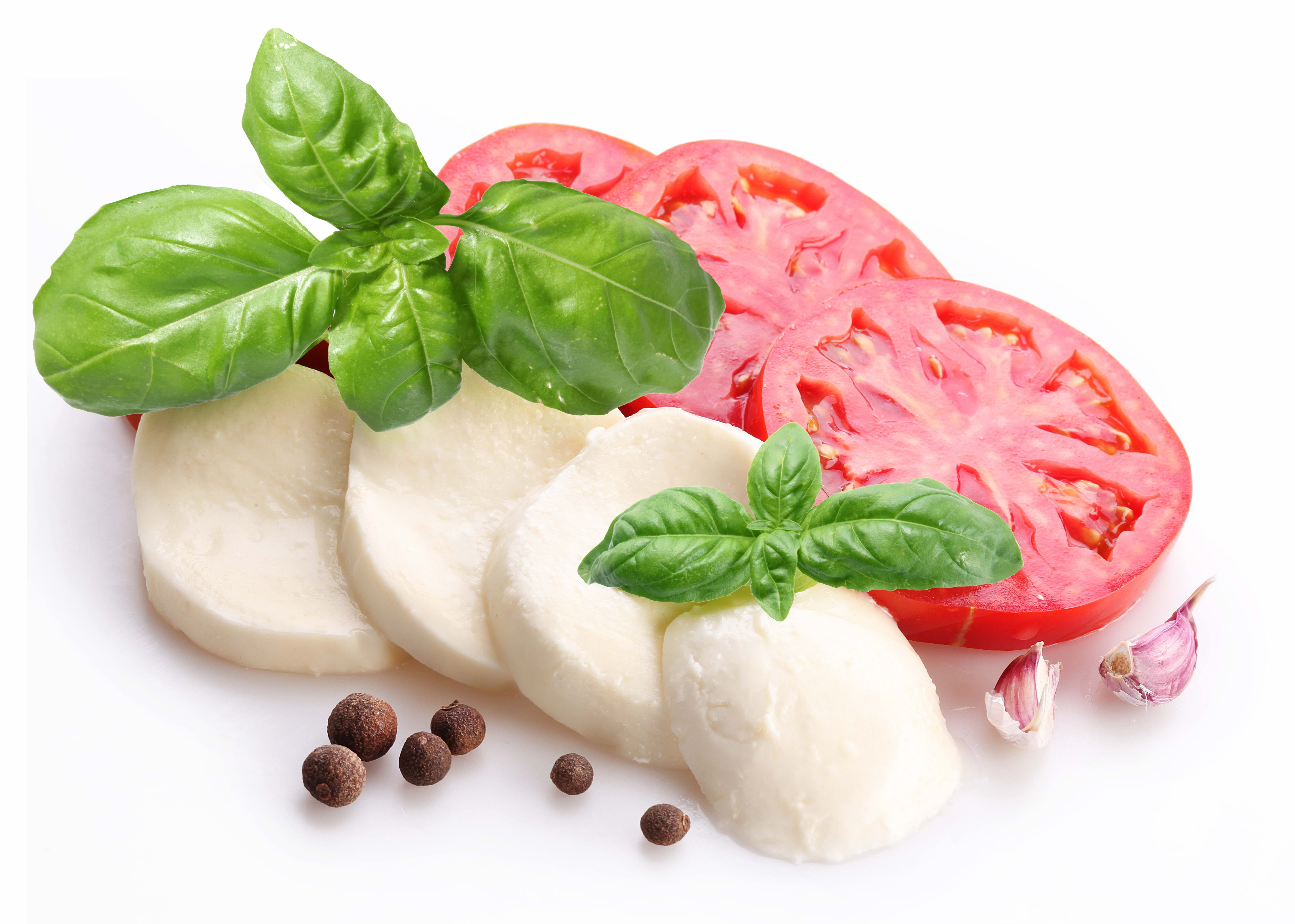 freshness, cut out, cream, meal, tomatoes, leaf, gourmet, indoors, no people, sliced, leaves, plant, cheese, red, mint Leaf - Culinary, healthy Eating, HD Wallpaper