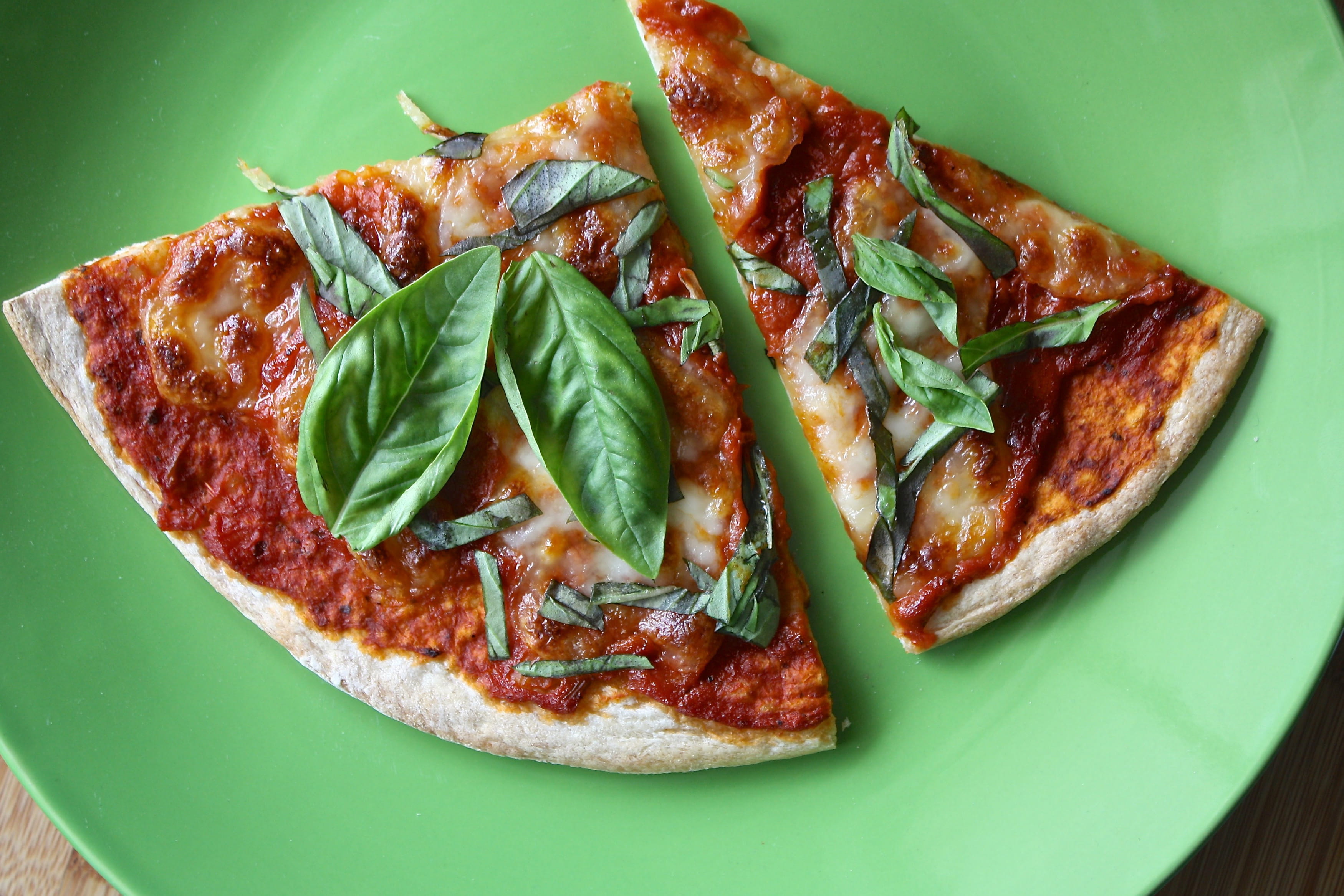 herb, snack, food And Drink, tomato, basil, gourmet, italian food, temptation, healthy Eating, vegetable, slice, lunch, plate, indulgence, cheese, Pizza, HD Wallpaper