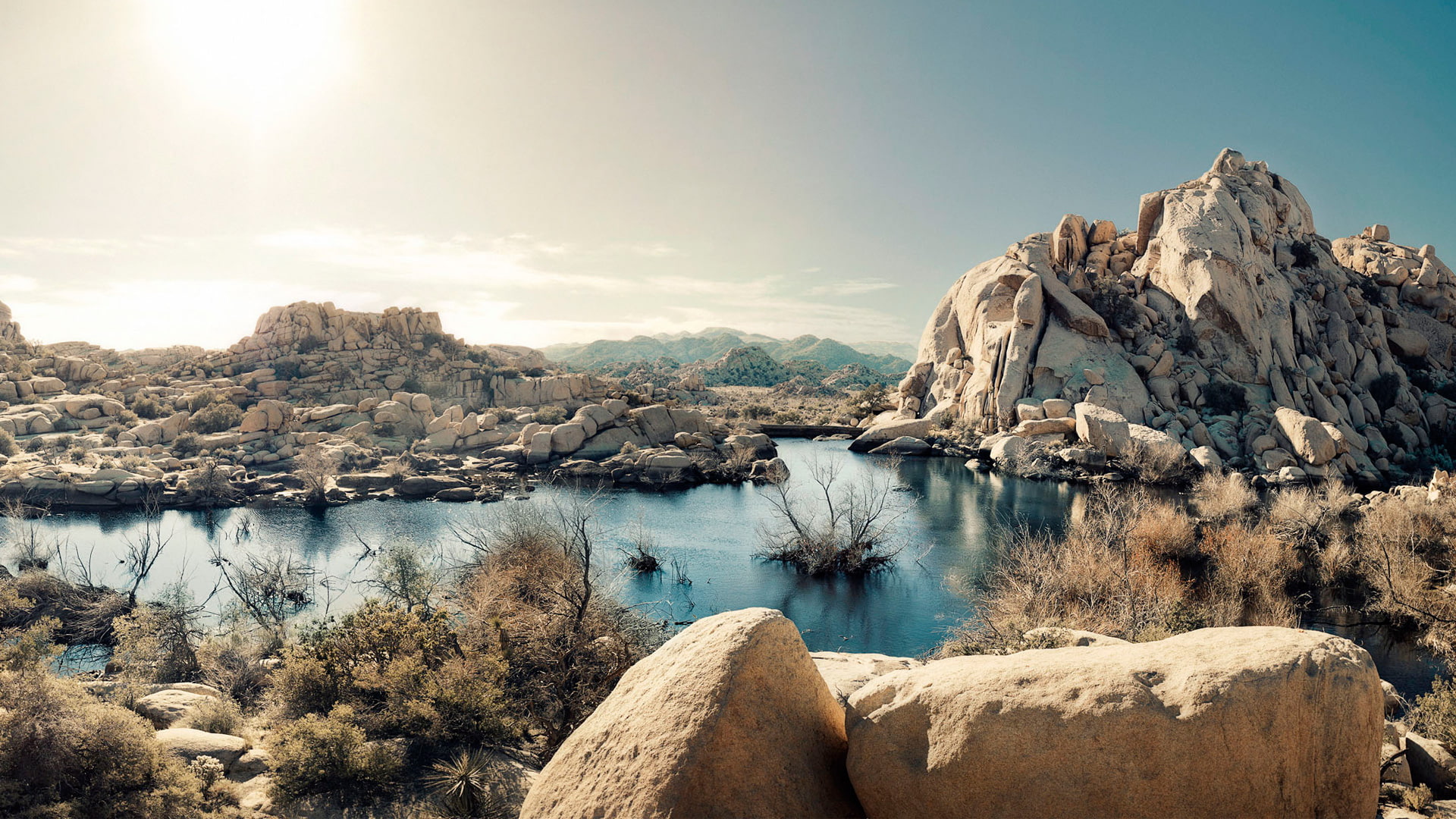 Park, 1080P, Rock, Lake, California, Formations, us, National, Desert, HD Wallpaper