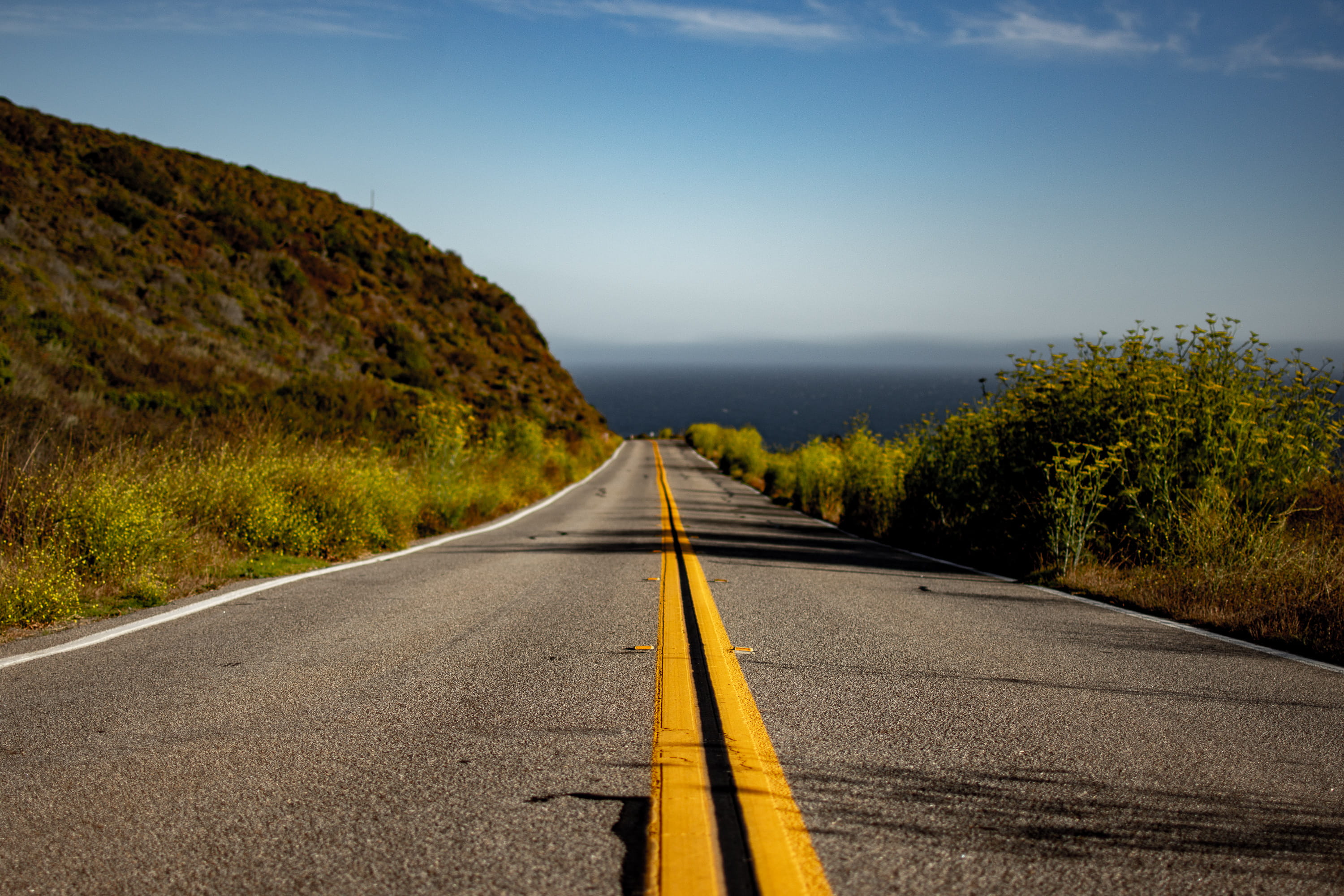 marking, view, nature, beauty in nature, direction, blue, field, road marking, 2K, sky, tree, sign, dirt road, no people, tranquil scene, tranquility, HD Wallpaper