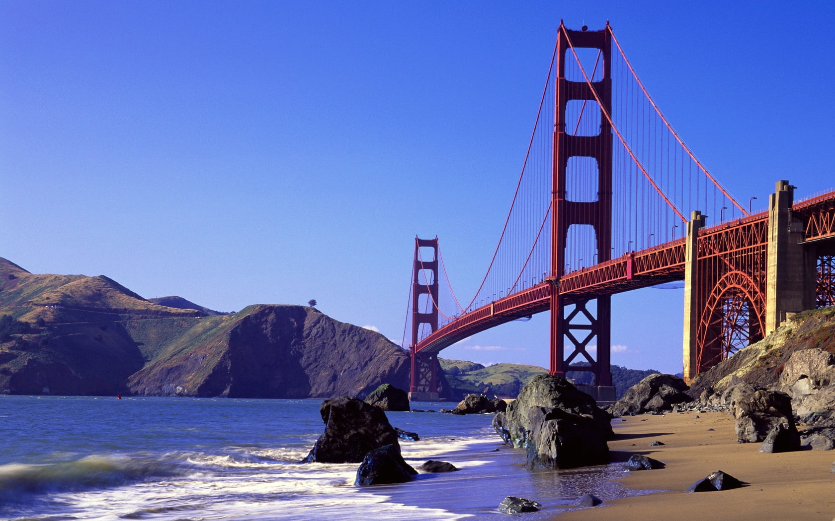 the Americas, travel Locations, bridge - Man Made Structure, cityscape, traffic, outdoors, day, travel Destinations, urban Scene, suspension Bridge, northern California, HD Wallpaper