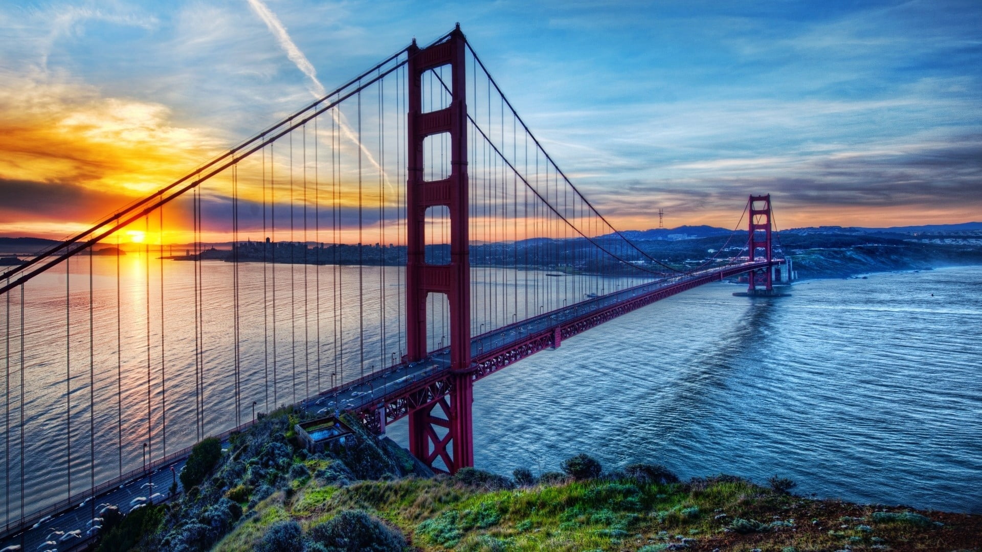 golden Gate Bridge, travel, architecture, built Structure, beauty in nature, blue, bay Of Water, gate, travel Locations, golden, sea, pacific Ocean, traffic, HD Wallpaper
