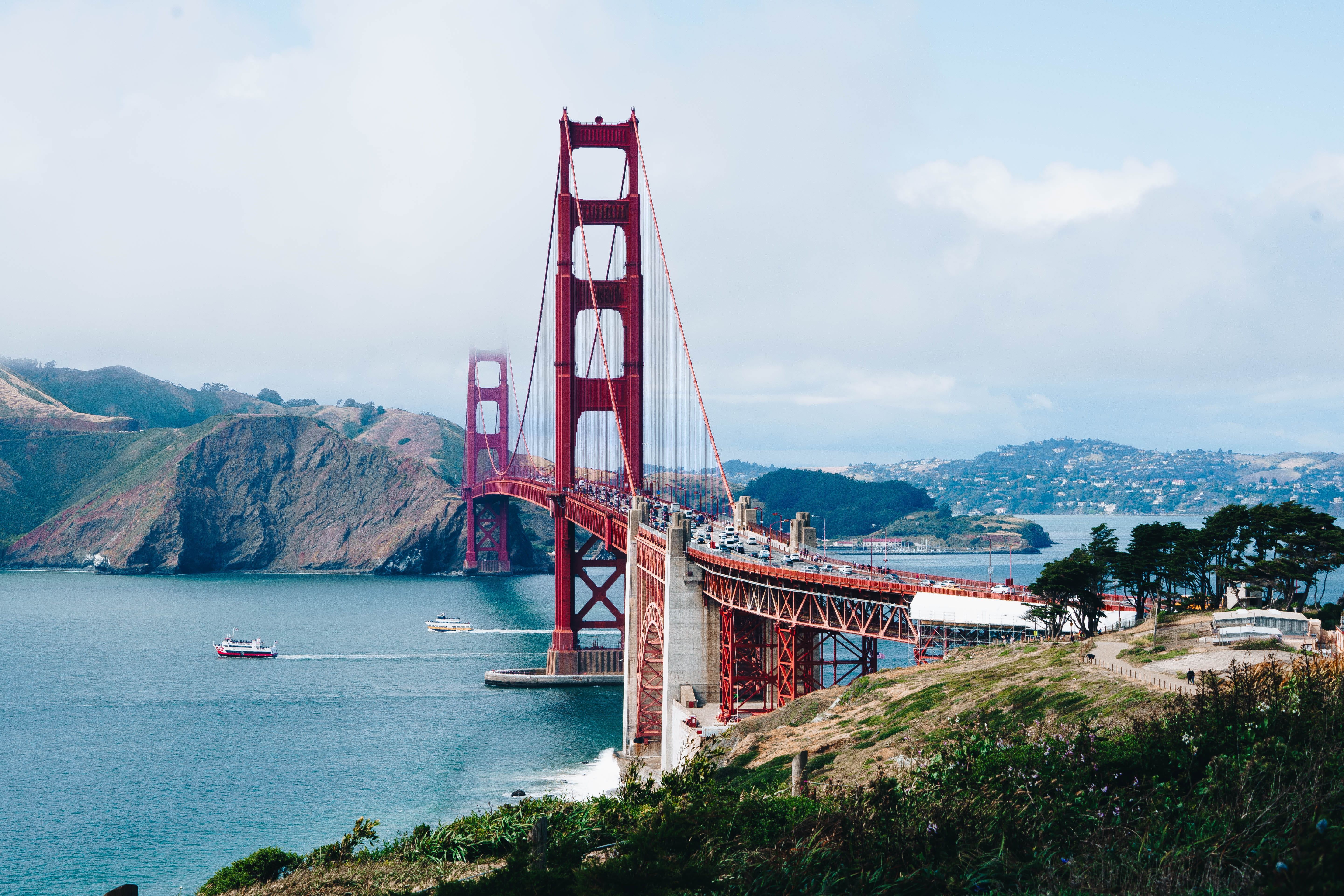 san Francisco County, mountain, gate, outdoors, california, bridge, travel Destinations, bay Of Water, golden Gate Bridge, famous Place, scenics, bridge - Man Made Structure, HD Wallpaper