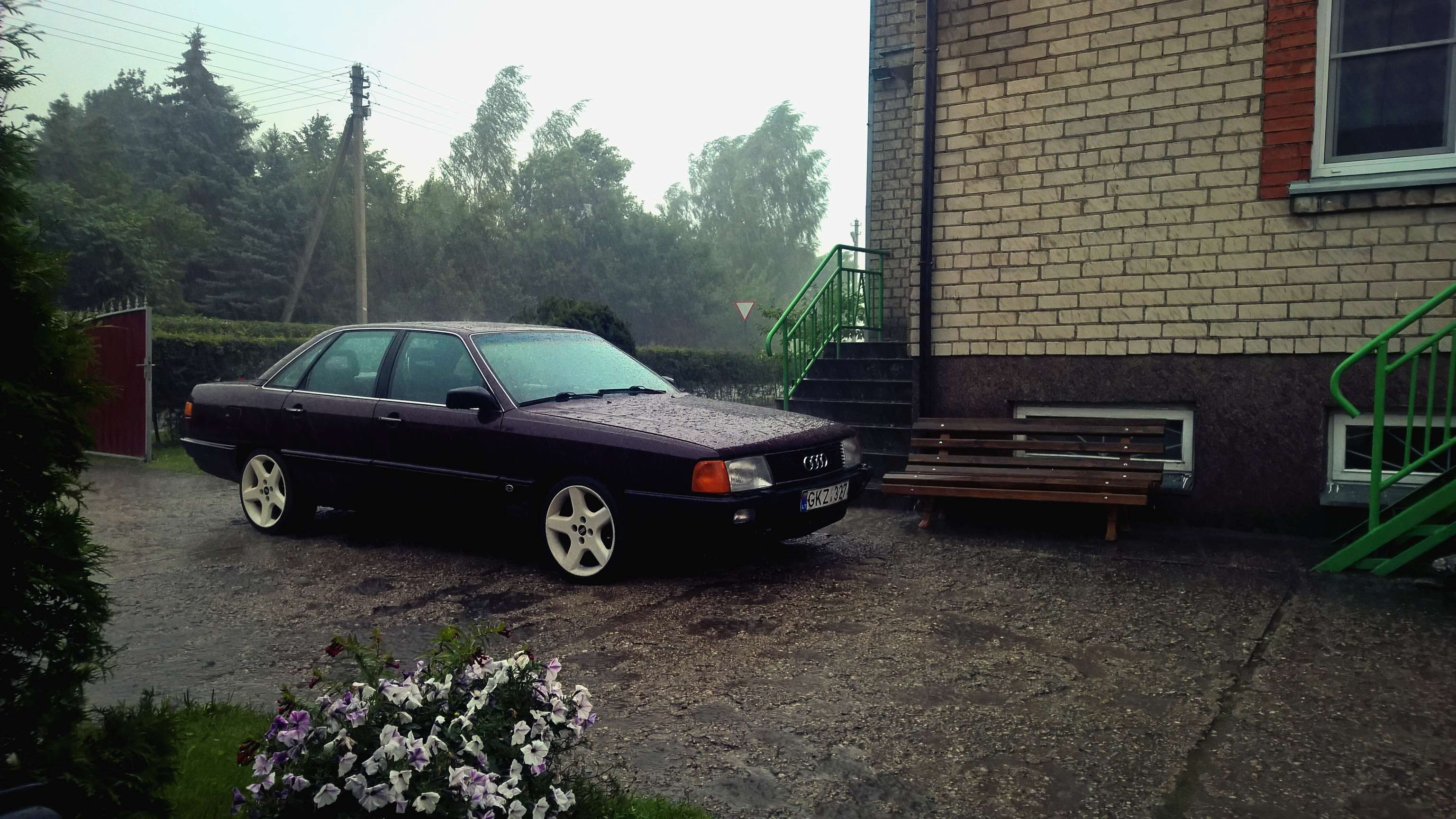 backyard, nature, 100, classic, motor vehicle, classic car, c3, architecture, flower, house, built structure, audi, building, building exterior, 2K, day, HD Wallpaper