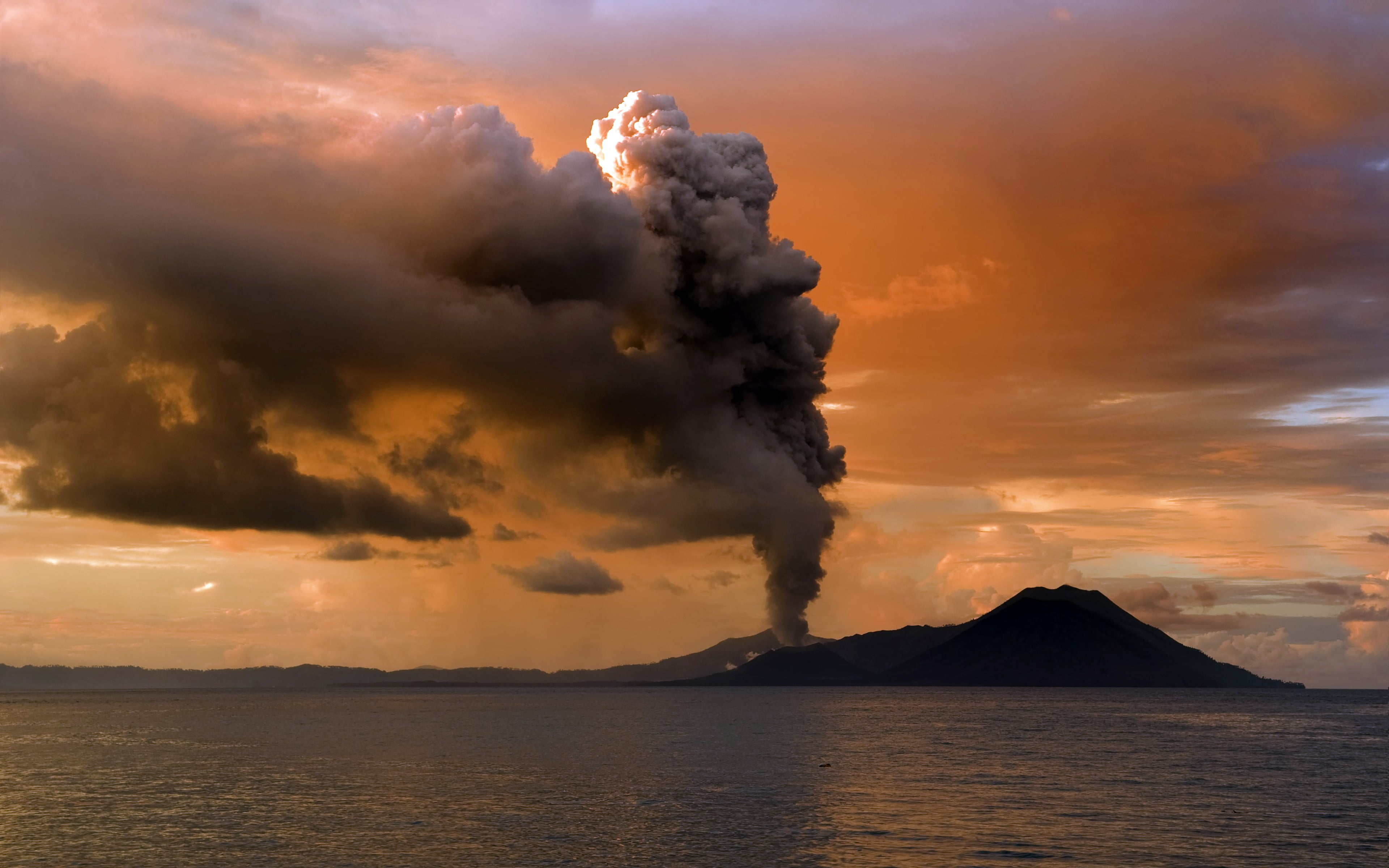 shell, sky, eruption, power in nature, white, volcano, beauty in nature, cloud - sky, mountain, outdoors, smoke - physical structure, environment, land, HD Wallpaper