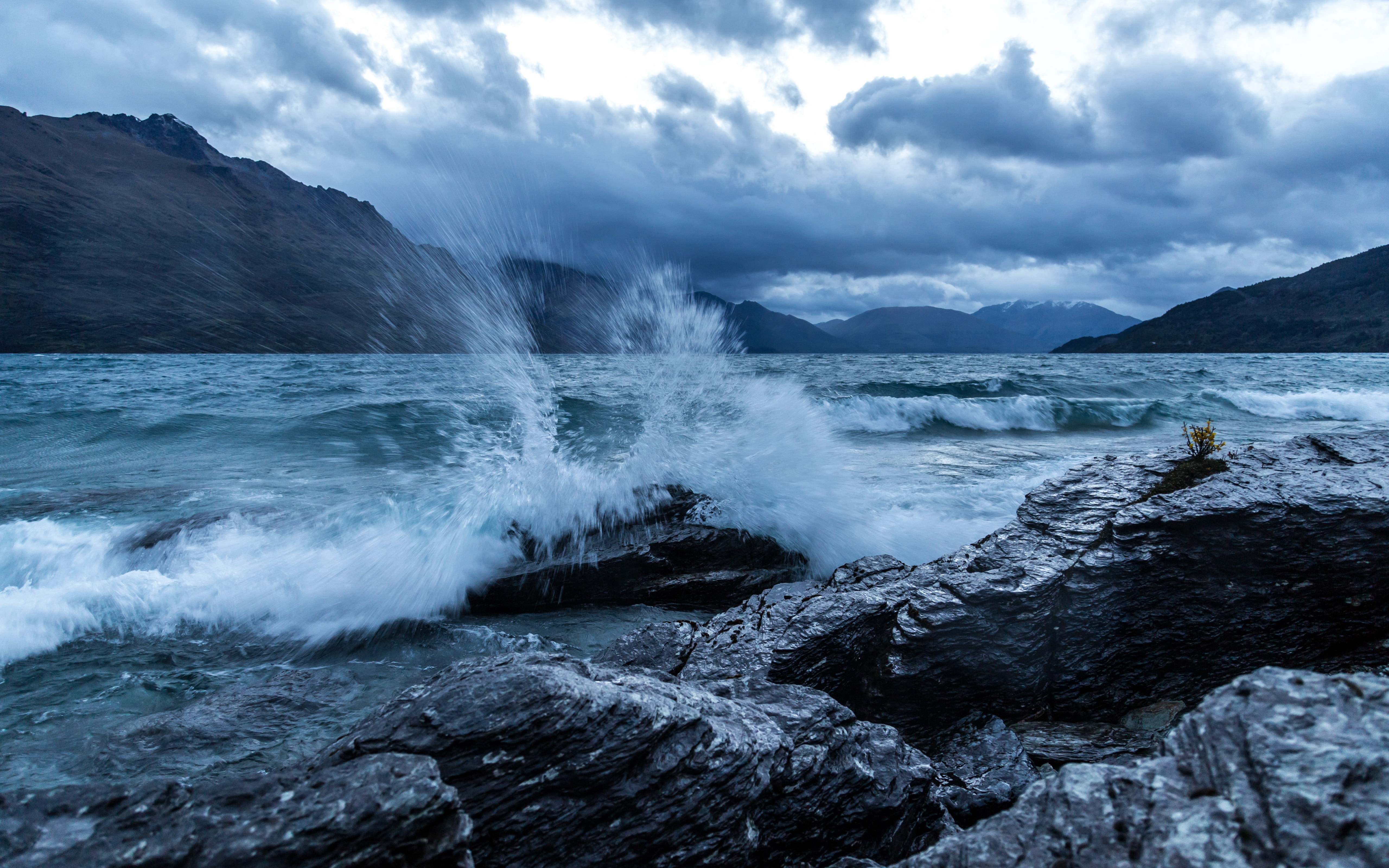 aquatic sport, overcast, breaking, lake, waves, clouds, surfing, landscape, gray, scenics - nature, formation, splashing, 5K, non-urban scene, cloud - sky, HD Wallpaper
