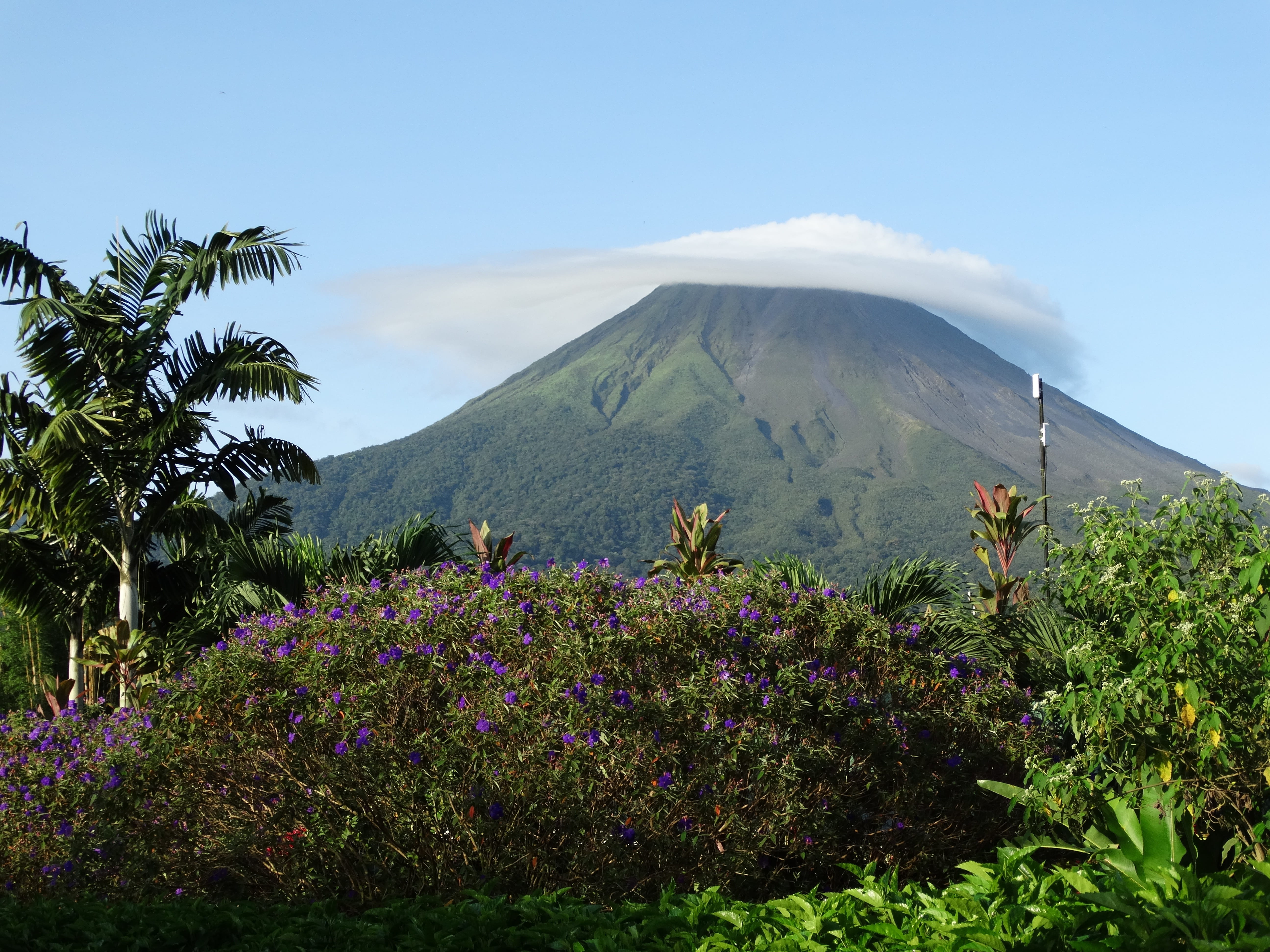 Mountain, active, scenics, Volcano, smoke, non-urban scene, real people, daytime, japan, day, flowering plant, near, men, flower, plant, tropical, natural, HD Wallpaper