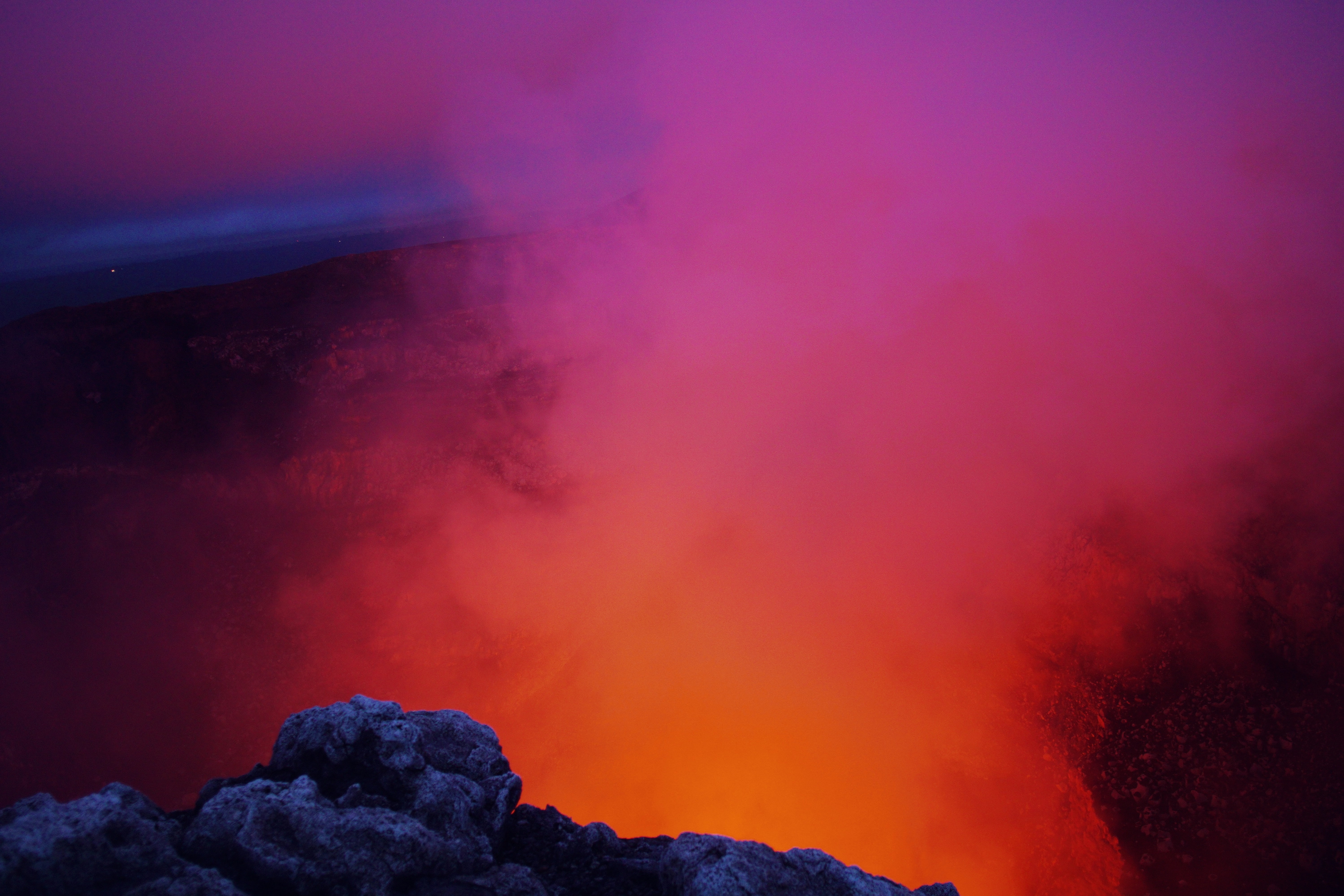 beauty In Nature, warning sign, cloud - Sky, travel, nature, caldera, mountain Peak, environment, heat - Temperature, flowing, sunrise - Dawn, volcanic Crater, HD Wallpaper