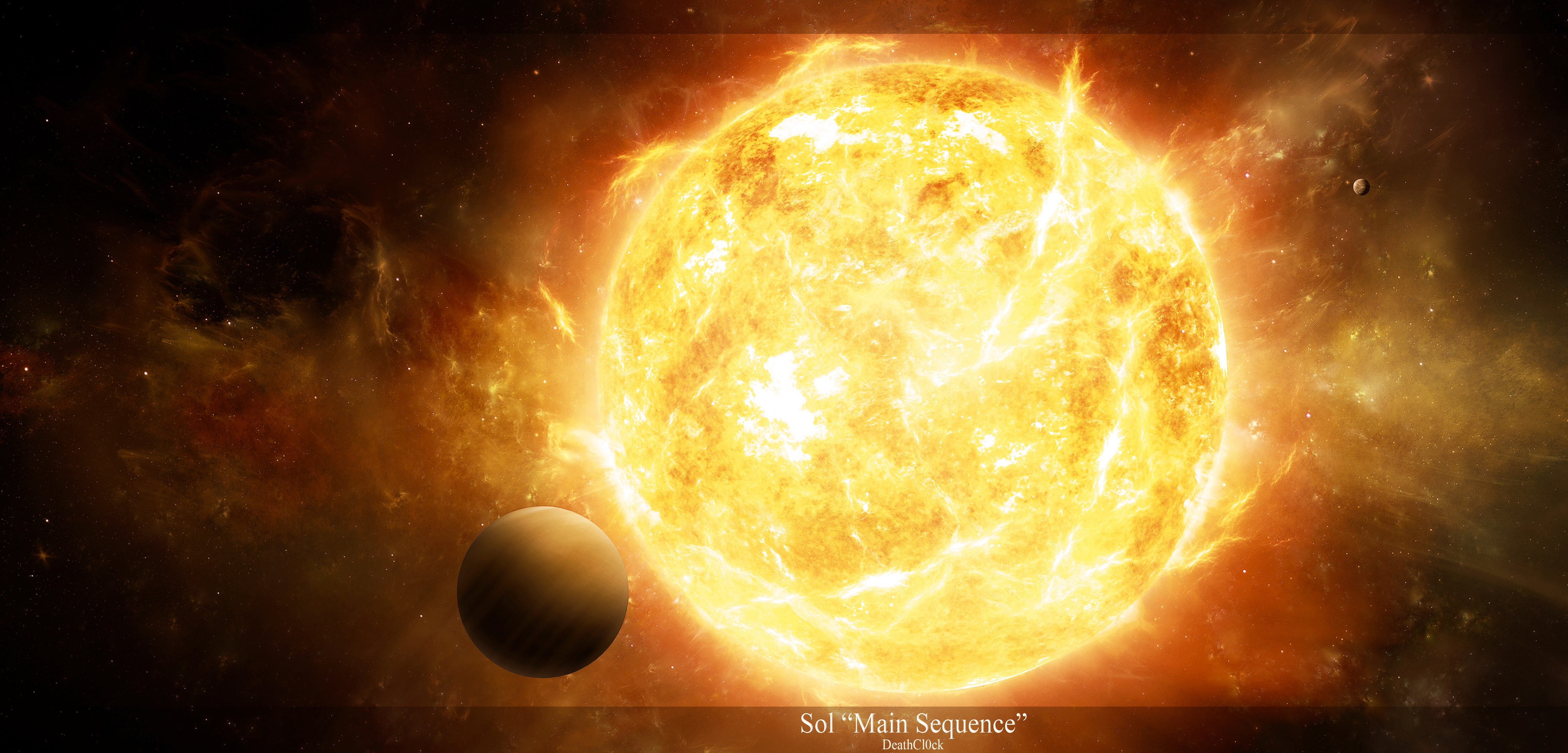 night, planet - space, fire - natural phenomenon, radiation, heat - temperature, sphere, prominences, yellow, 4K, poster, nature, planet, burning, space exploration, HD Wallpaper