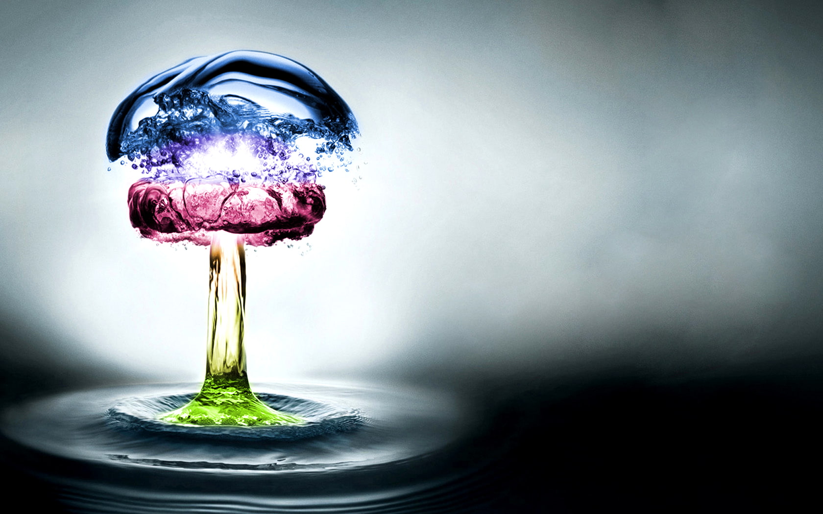 artistic, hd, cloud, water, colors, 720P, drop, mushroom, HD Wallpaper