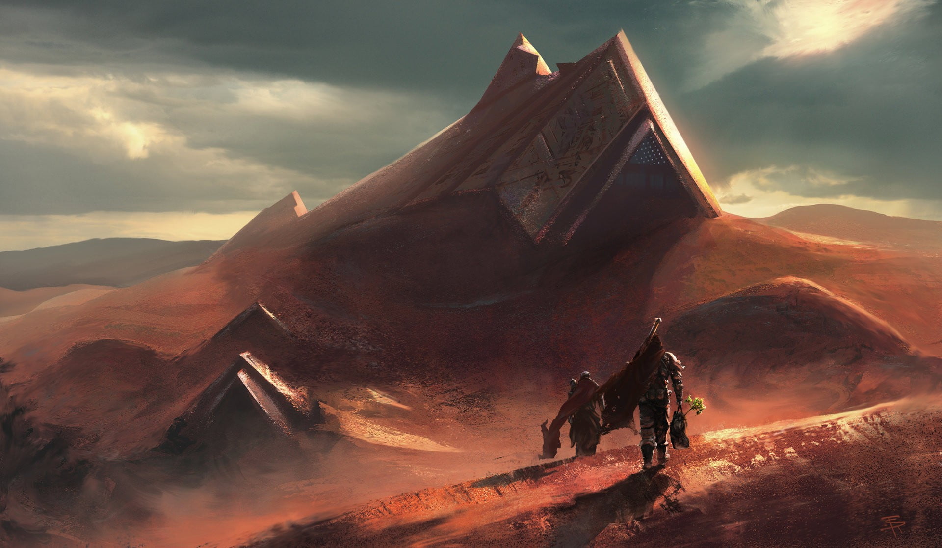 environment, artwork, fantasy art, desert, people, architecture, travel destinations, scenics - nature, history, the past, beauty in nature, archaeology, HD Wallpaper