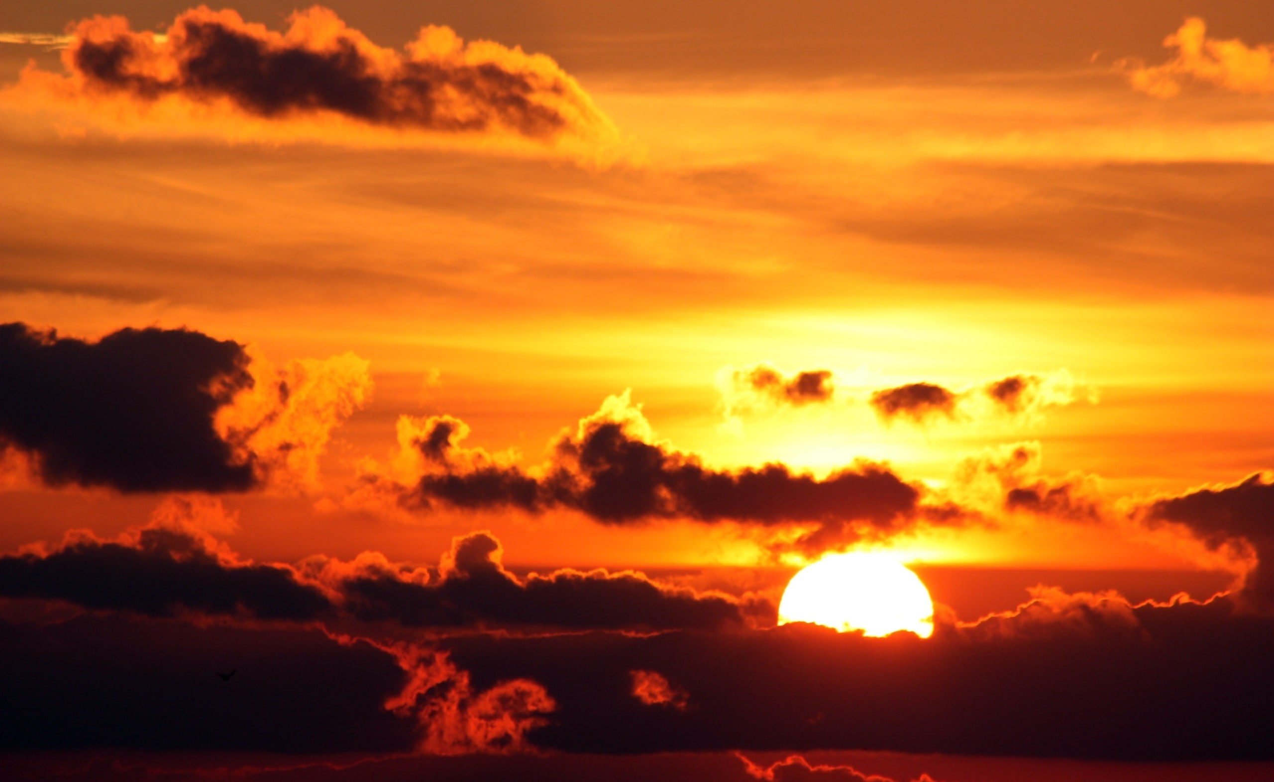 romantic sky, cloud - sky, scenics - nature, wallapper, dramatic sky, Sunset, majestic, bright, 2K, awe, environment, no people, sunlight, sky, Nature, HD Wallpaper