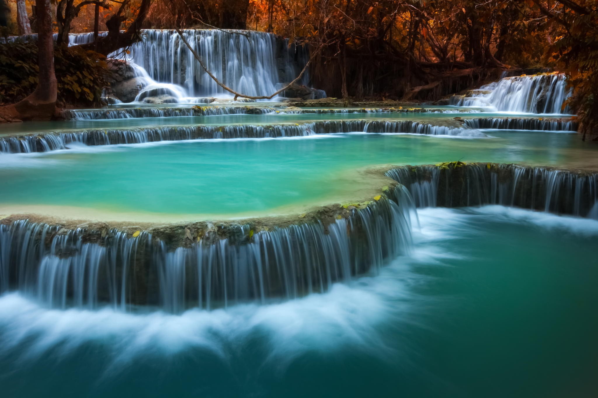 1080P, nature, waterfall, jungle, rocks, HD Wallpaper