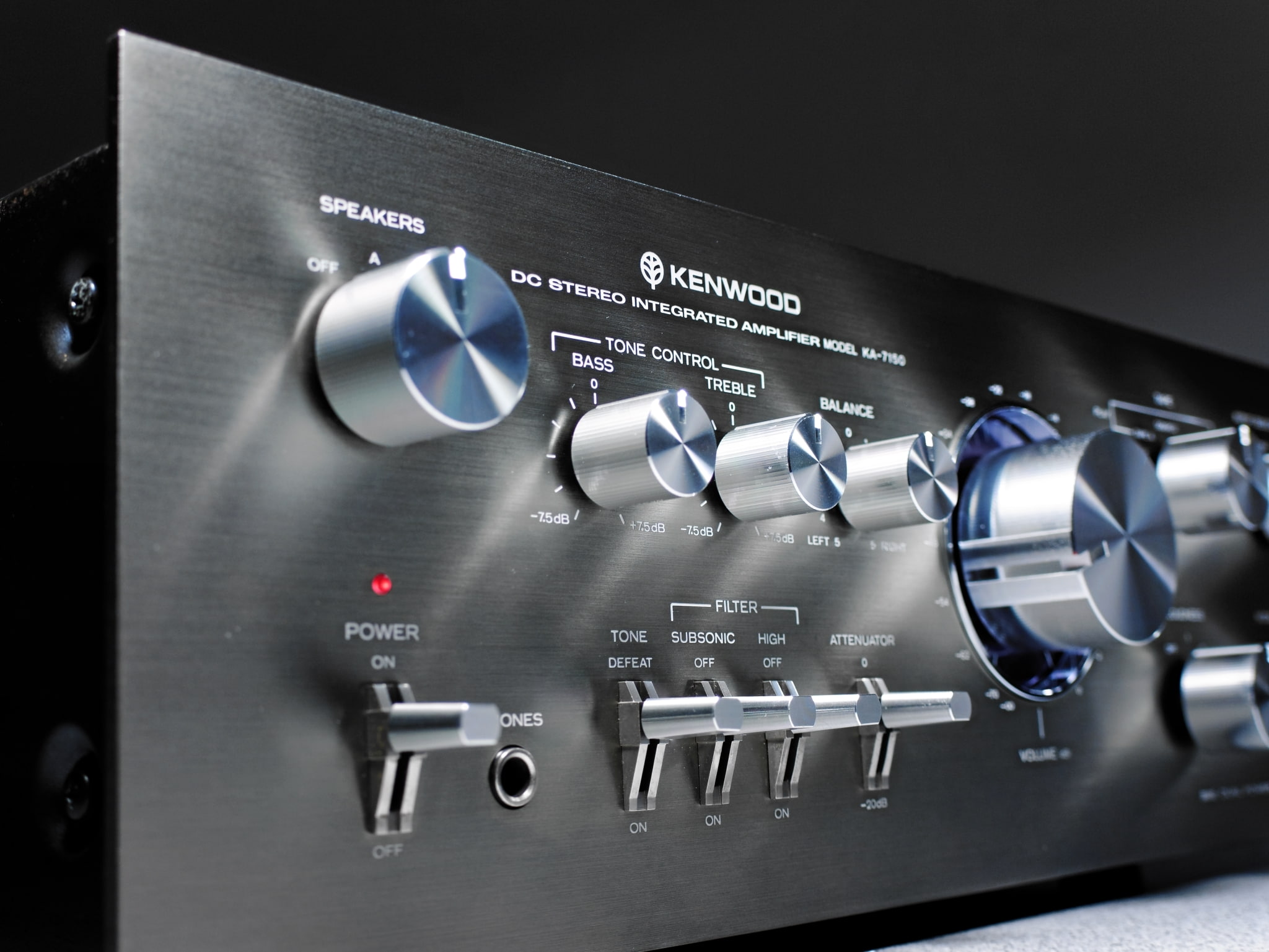 Kenwood ALSO 7150, noise, mixing, communication, audio equipment, close-up, knob, connection block, indoors, Amplifier, western script, equipment, music, HD Wallpaper