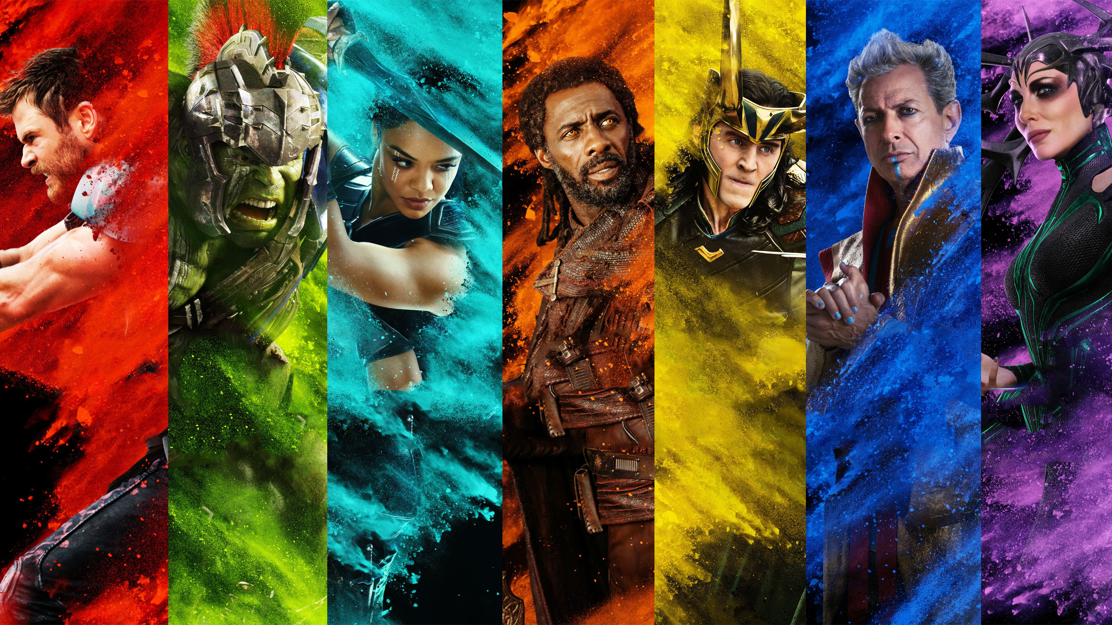 Anthony Hopkins, Mark Ruffalo, Cate Blanchett, Chris Hemsworth, 4K, Jeff Goldblum, Tom Hiddleston, Tessa Thompson, 4K, Idris Elba, Thor Ragnarok, HD Wallpaper