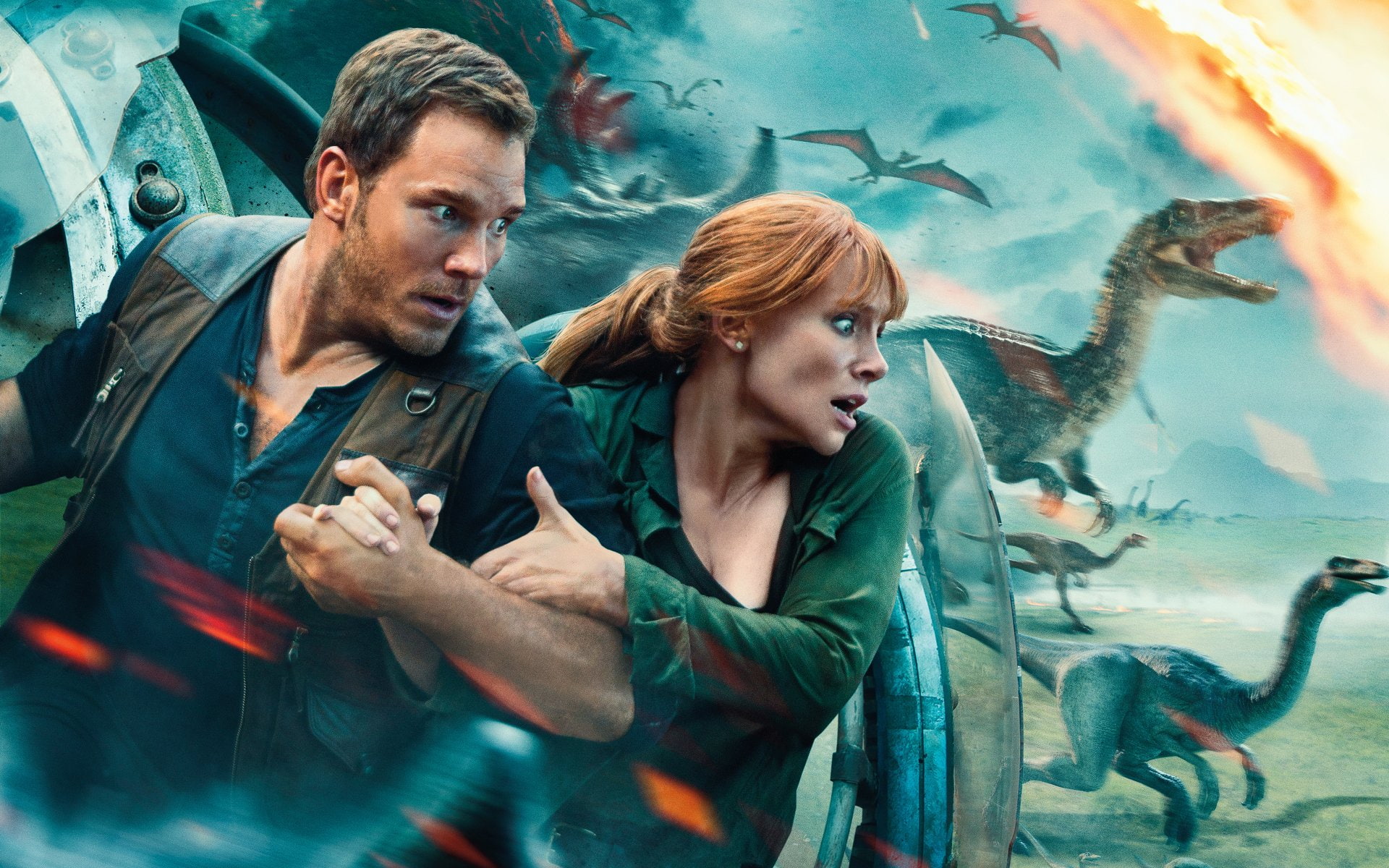 Movie, Bryce Dallas Howard, Chris Pratt, 1080P, Jurassic World: Fallen Kingdom, HD Wallpaper