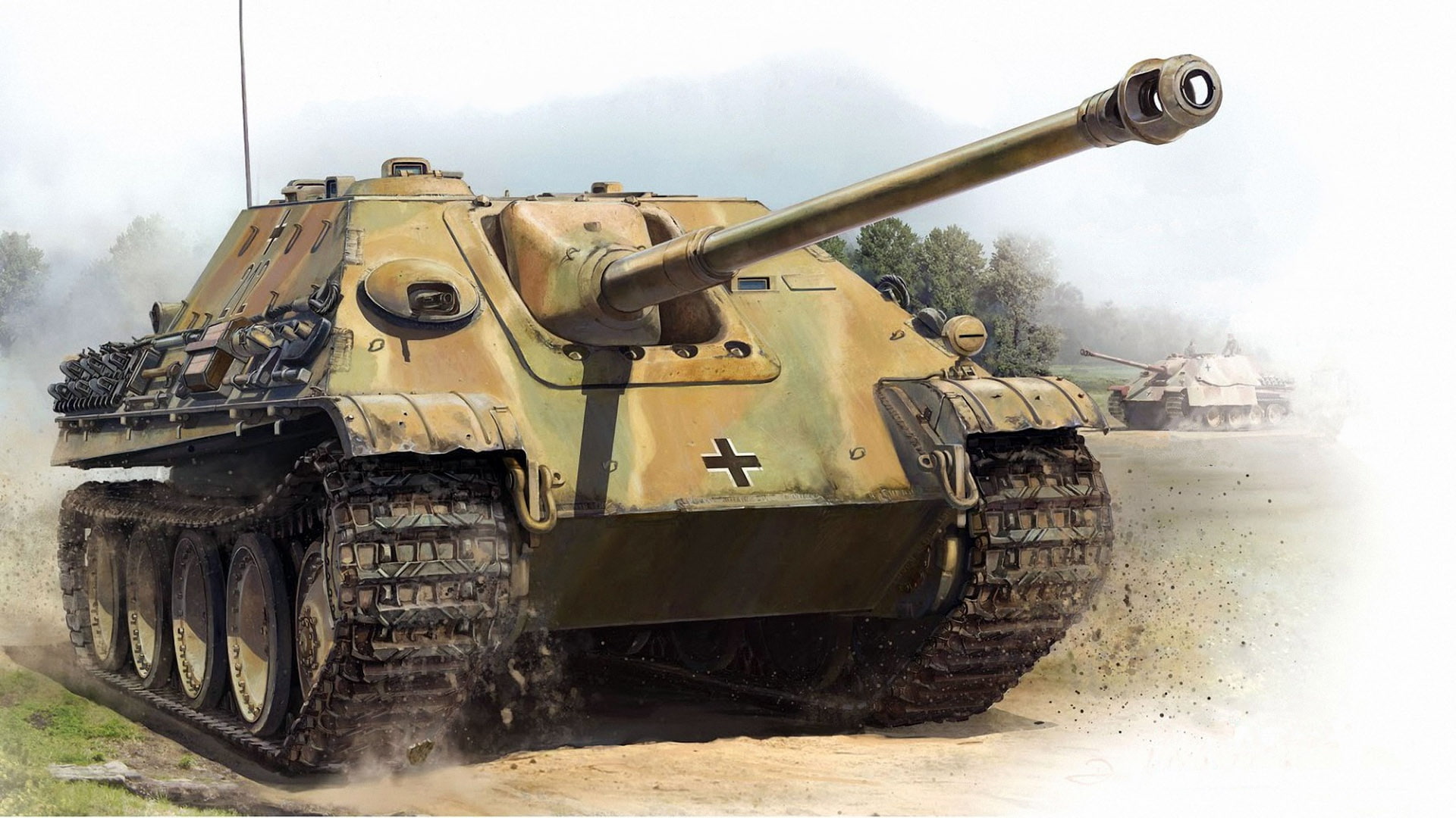 Jagdpanther, SAU, 1080P, heavy weight, Tank fighter, German self-propelled artillery, HD Wallpaper