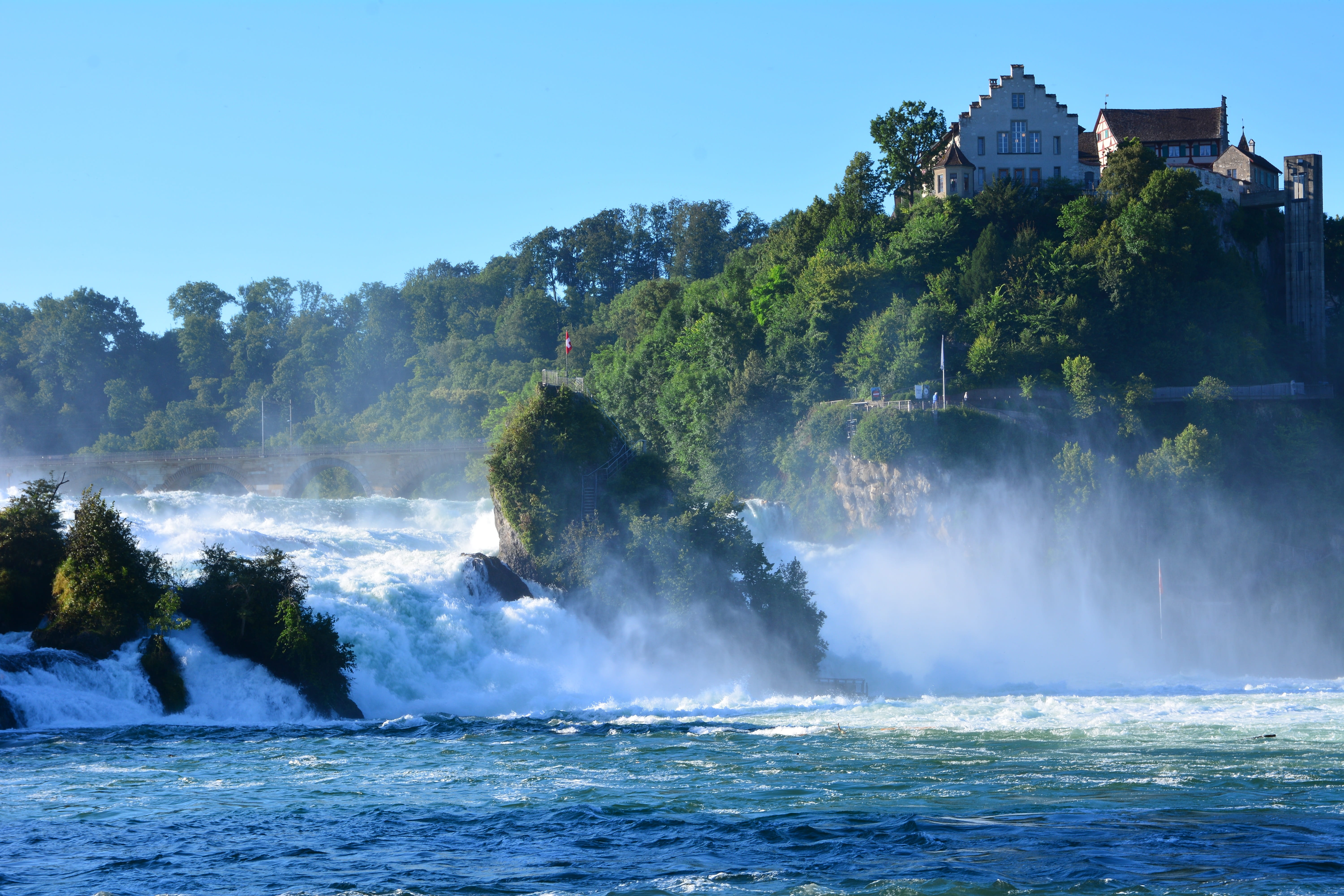 europe, sightseeing, schaffhausen, vacation, waterfalls, no people, huge, power in nature, outdoors, beauty in nature, big, waterfall, famous, rheinfall, HD Wallpaper