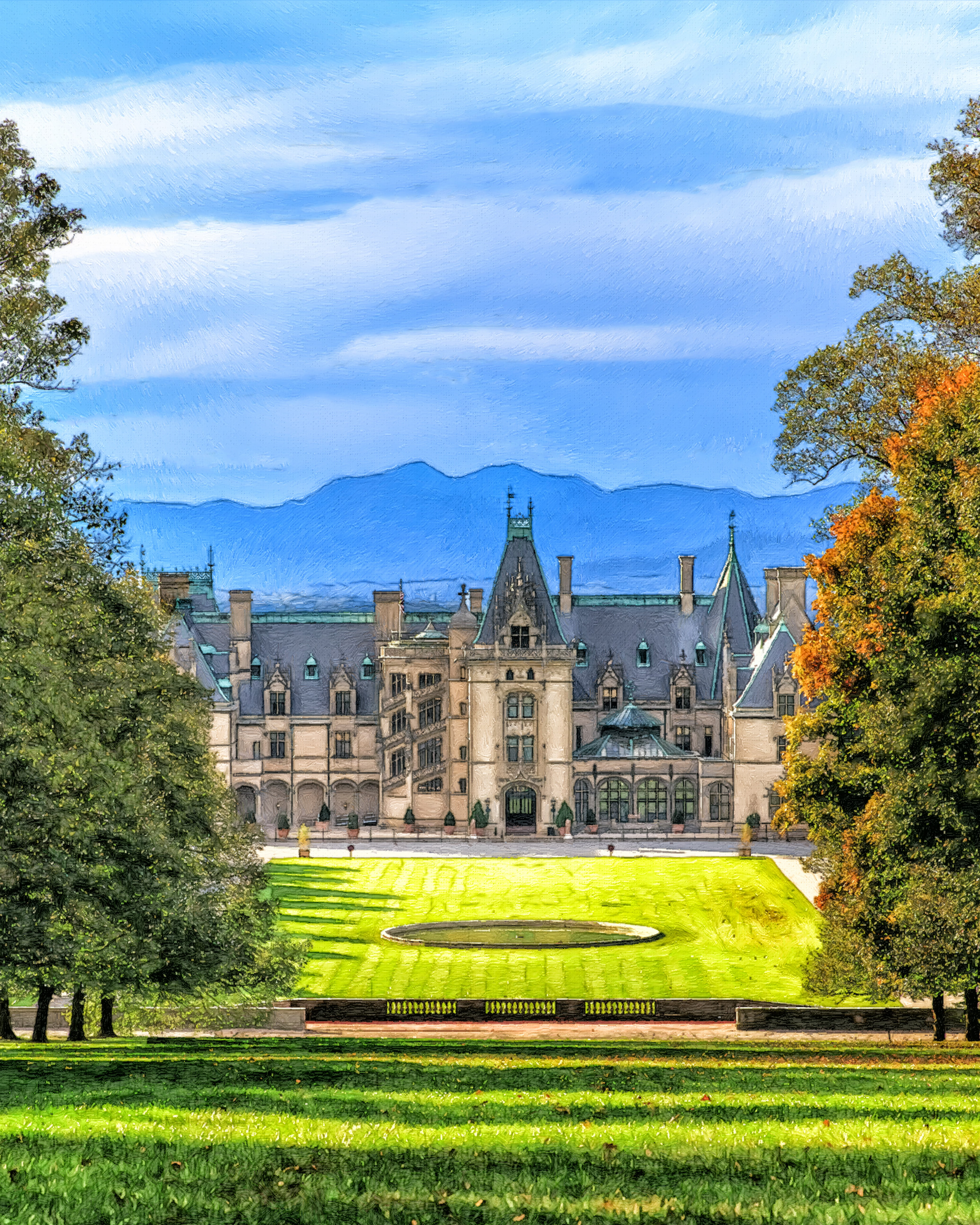 large, growth, field, south, residential district, nature, building exterior, family, america, ornate, roof, 1895, building, largest, asheville, attraction, Phone HD Wallpaper